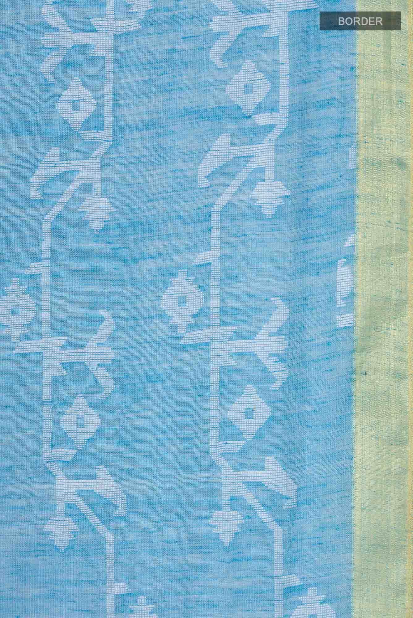 Kadambini-Light Blue Bengal Cotton Saree