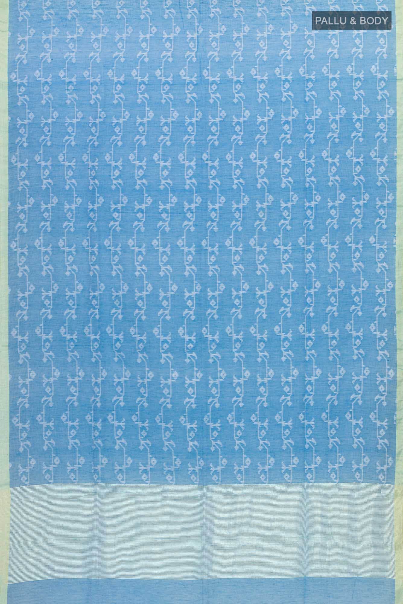 Kadambini-Light Blue Bengal Cotton Saree