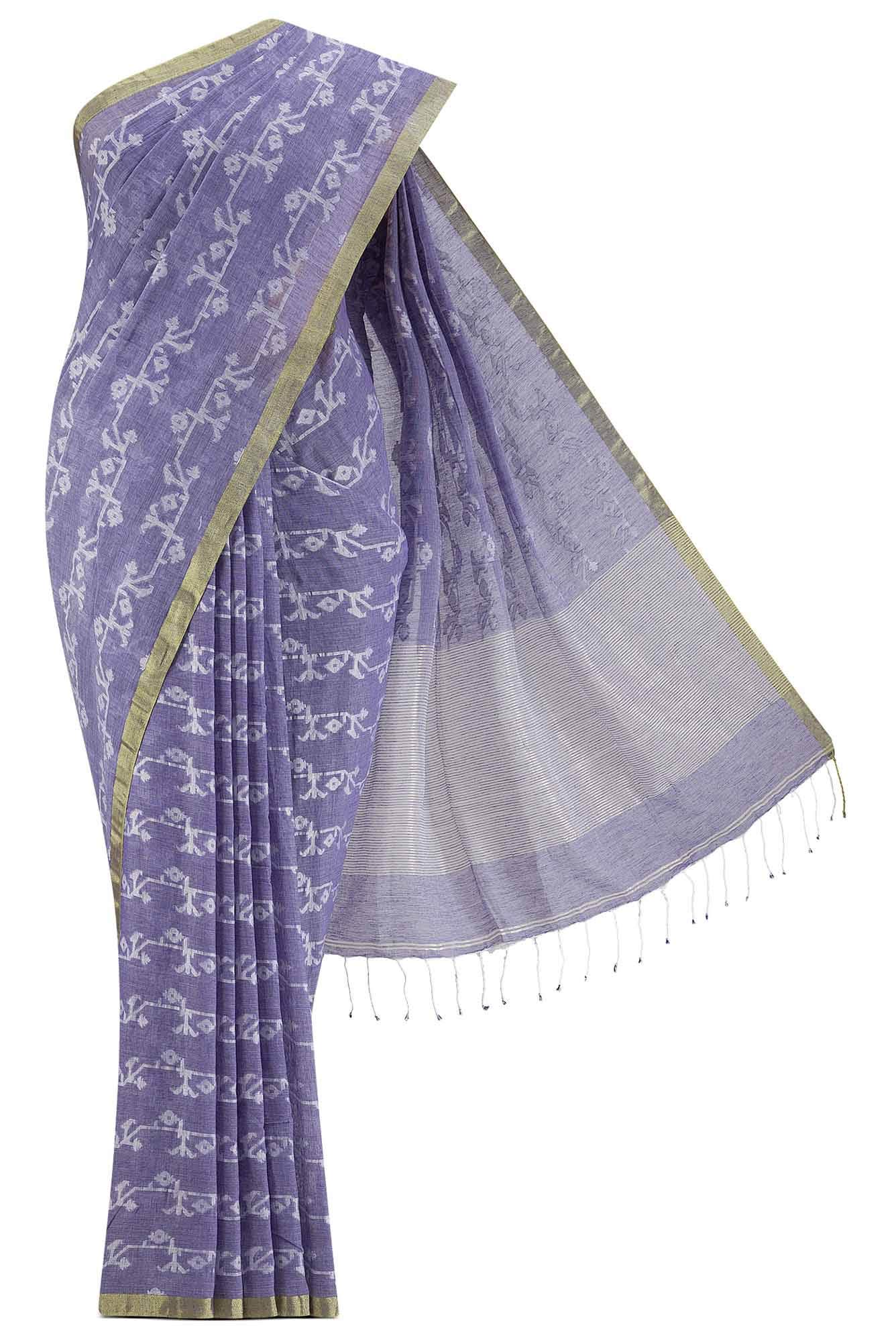 Kadambini-Light Purple Bengal Cotton Saree
