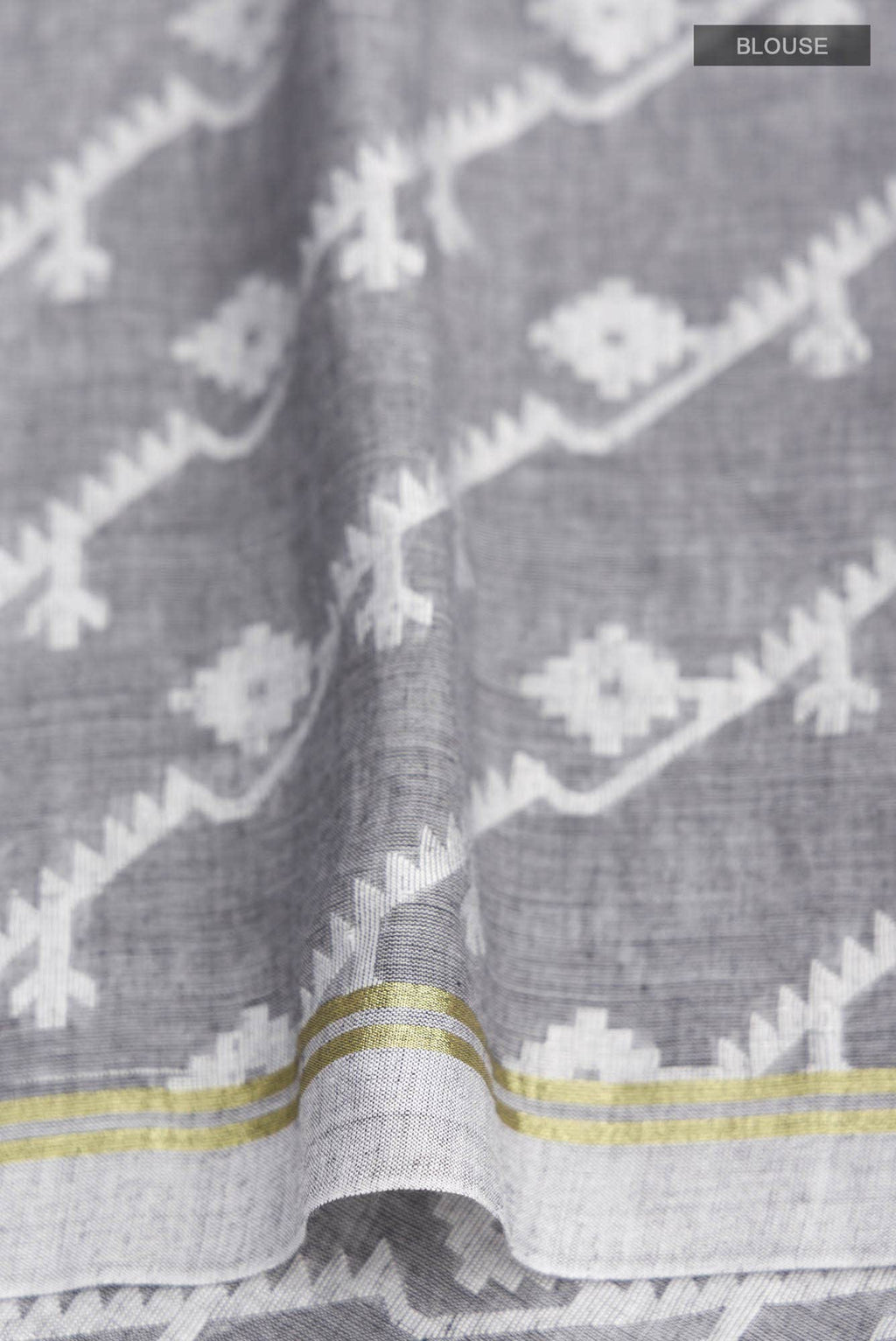 Bimala-Grey Bengal Cotton Saree