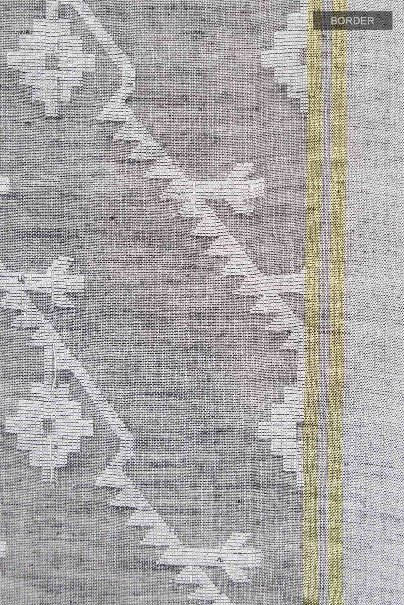 Bimala-Grey Bengal Cotton Saree