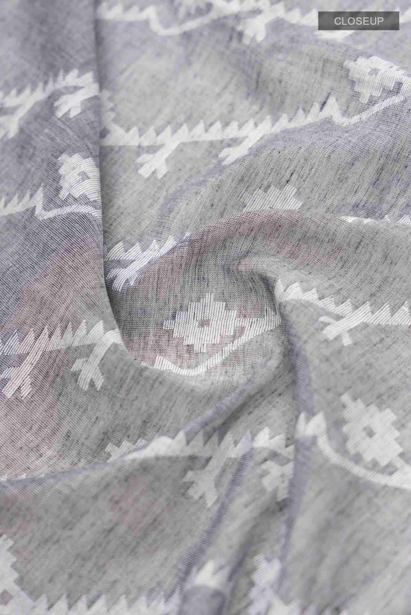 Bimala-Grey Bengal Cotton Saree
