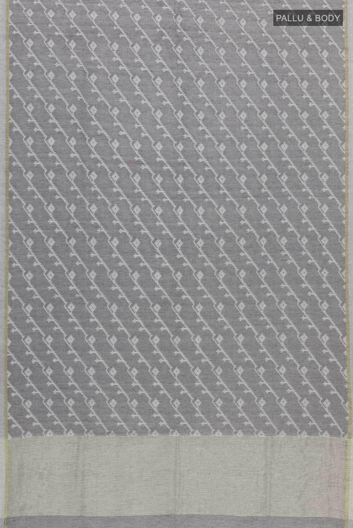 Bimala-Grey Bengal Cotton Saree