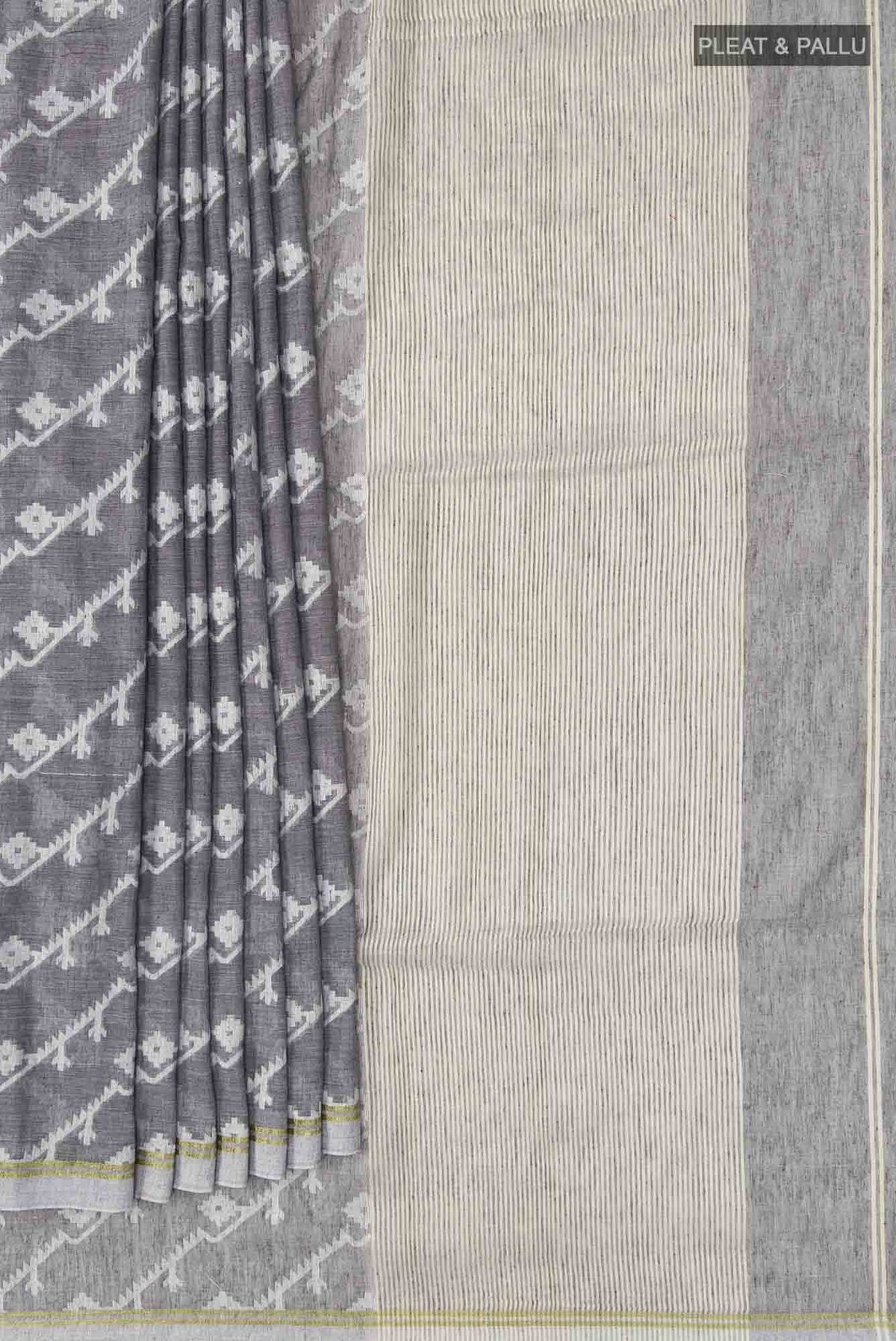 Bimala-Grey Bengal Cotton Saree