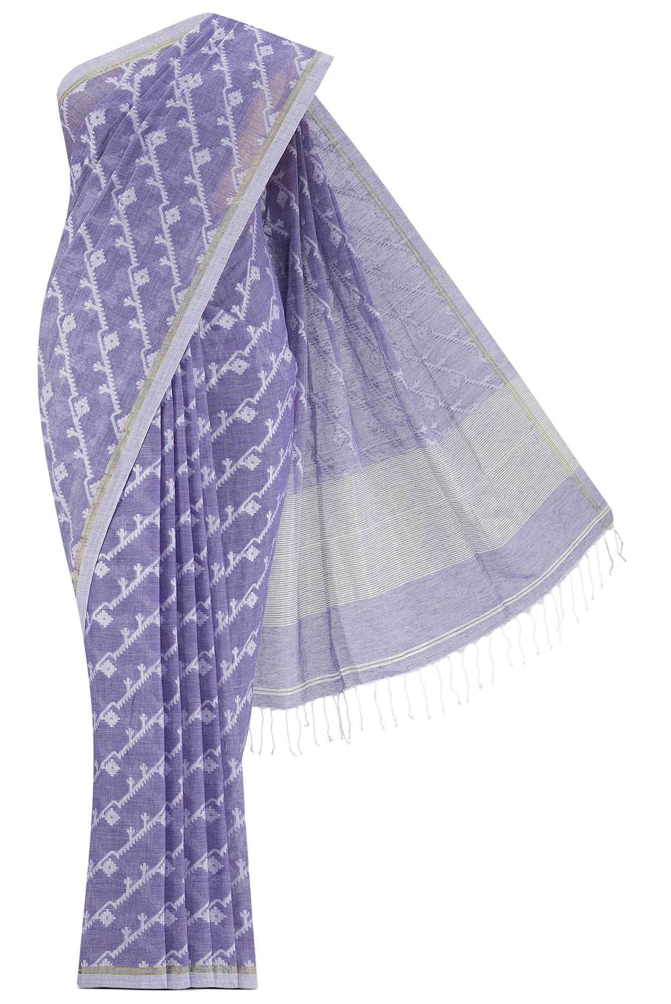 Bimala-Light Purple Bengal Cotton Saree