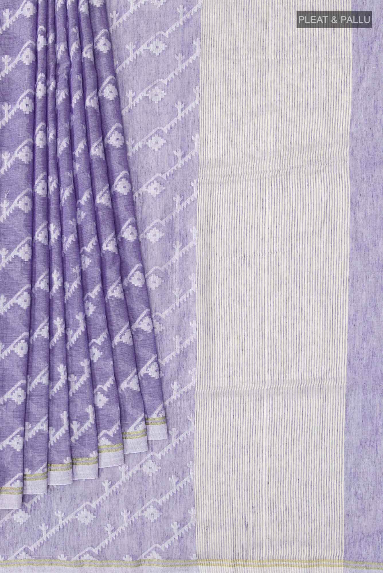 Bimala-Light Purple Bengal Cotton Saree