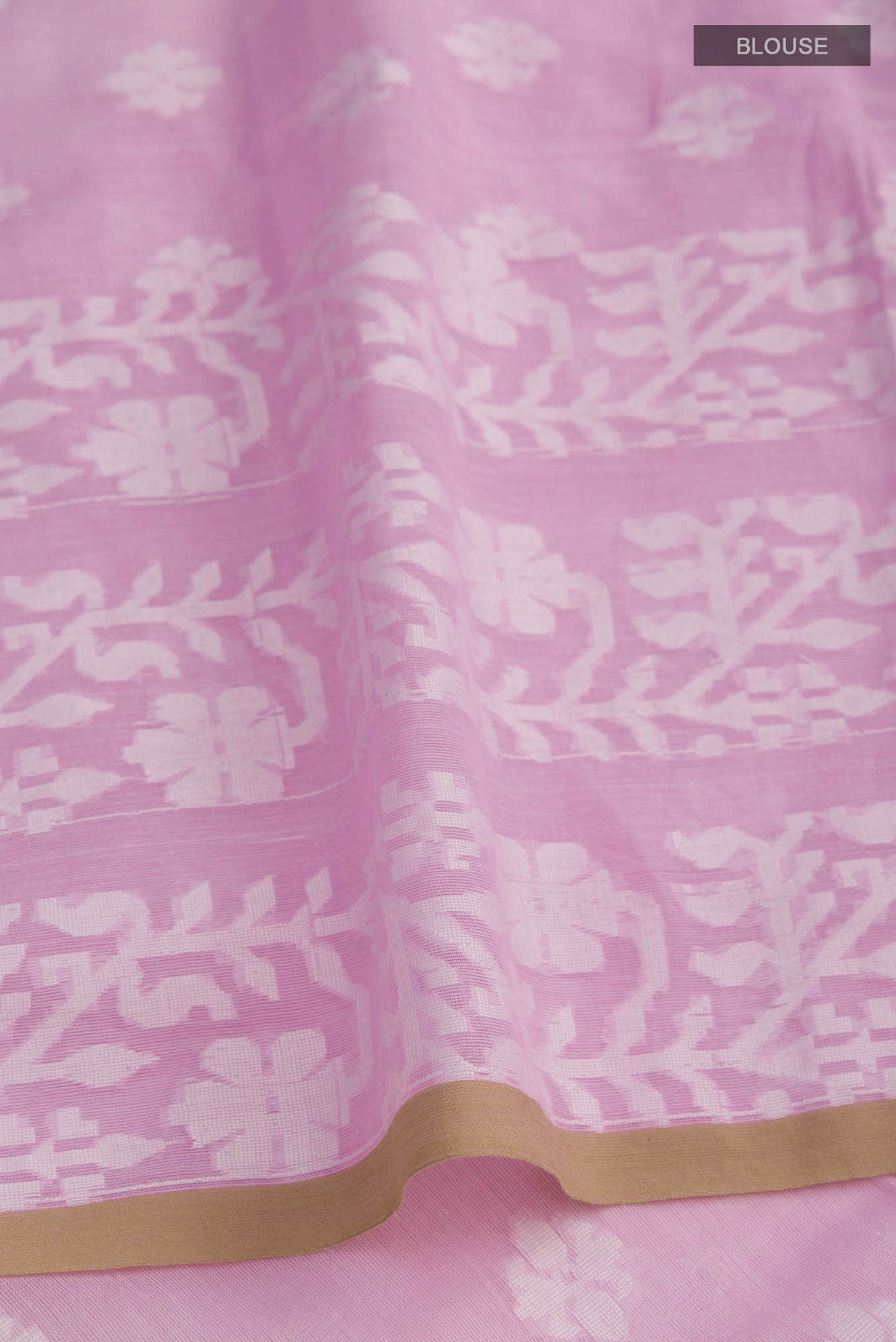 Mrinal-Light Pink Bengal Cotton Saree