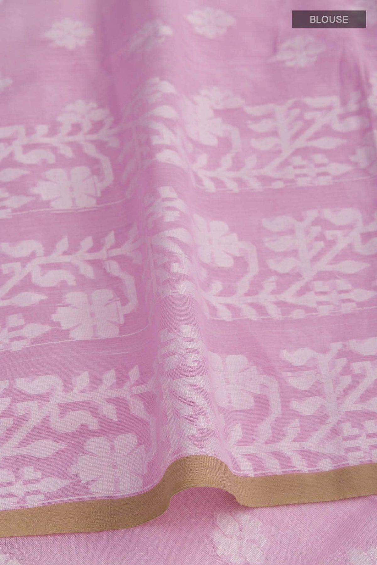 Mrinal-Light Pink Bengal Cotton Saree