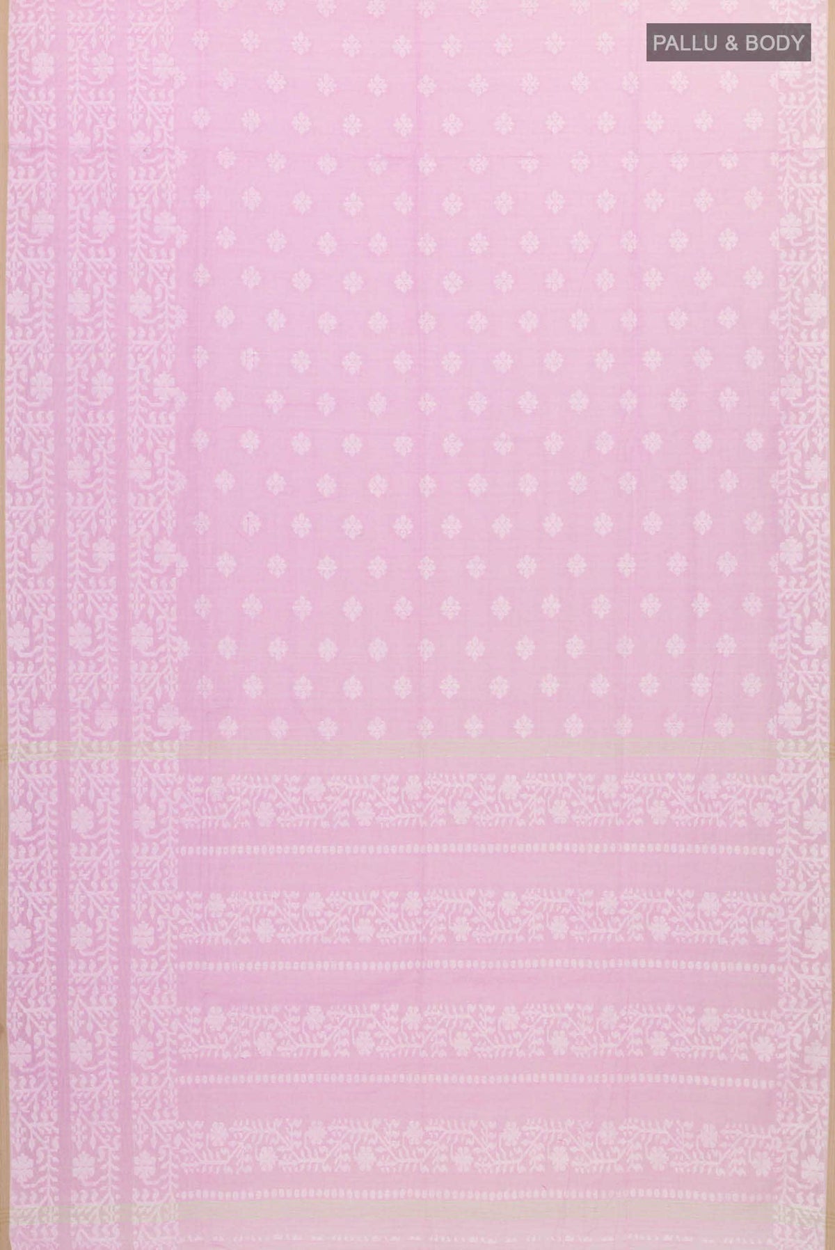 Mrinal-Light Pink Bengal Cotton Saree