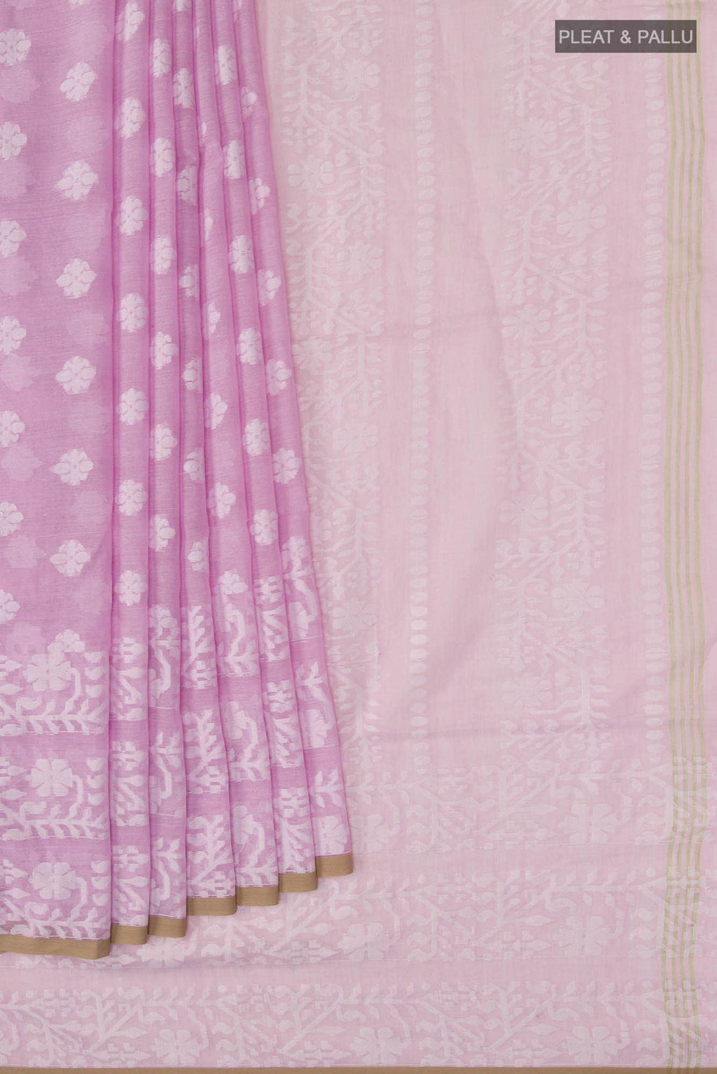 Mrinal-Light Pink Bengal Cotton Saree