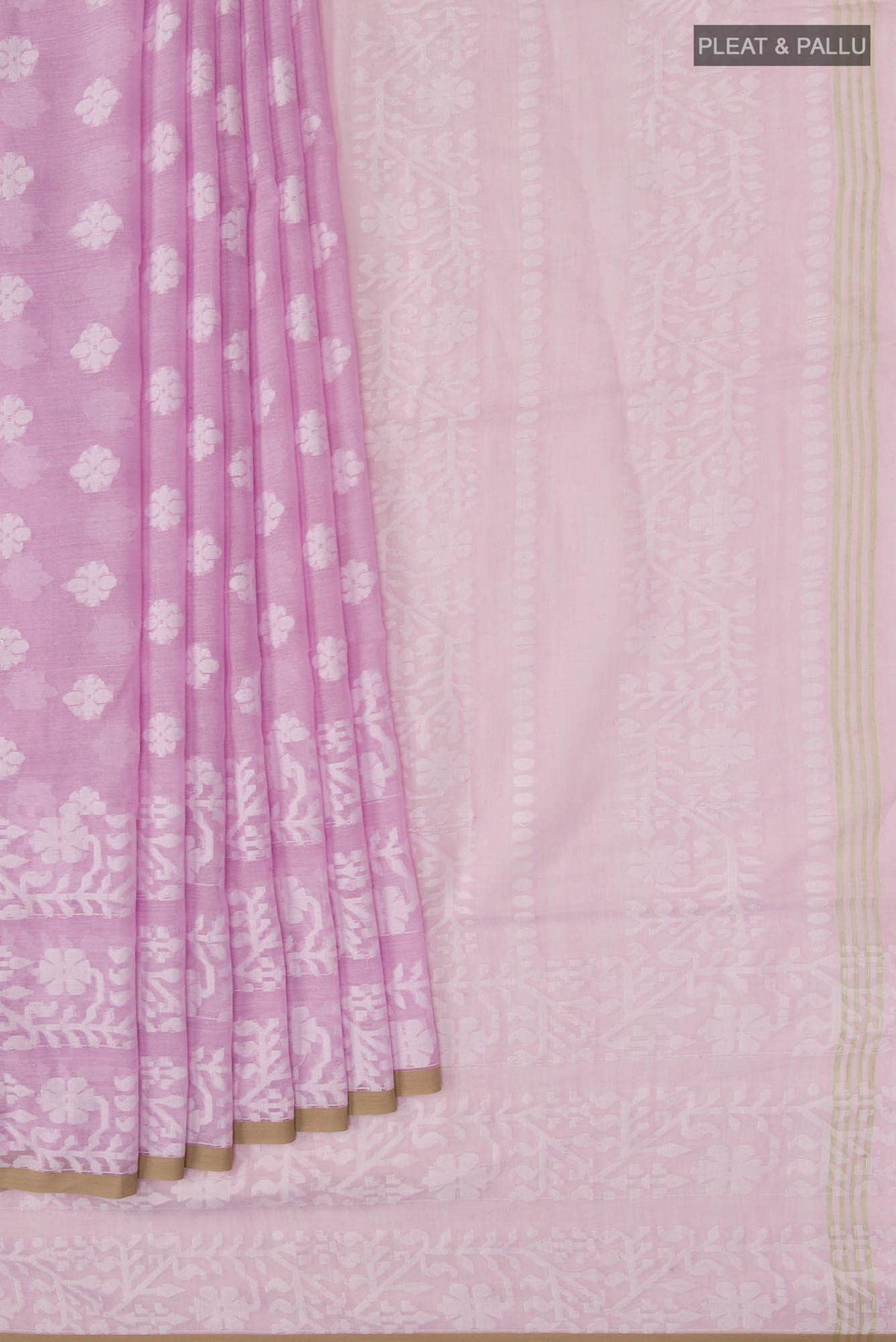 Mrinal-Light Pink Bengal Cotton Saree