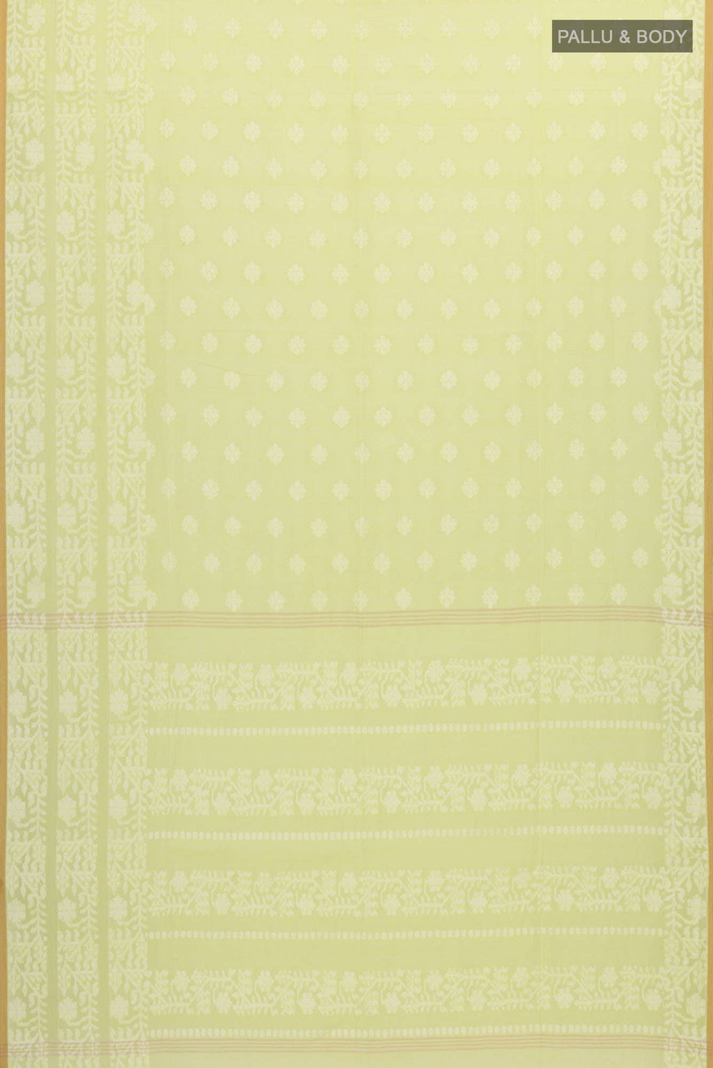 Mrinal-Light Yellow Bengal Cotton Saree