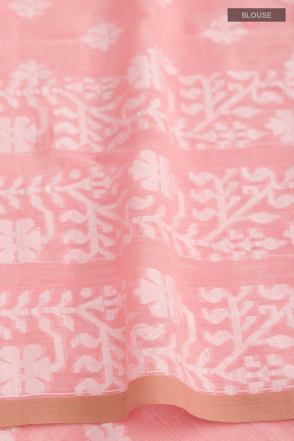 Mrinal-Peach Bengal Cotton Saree