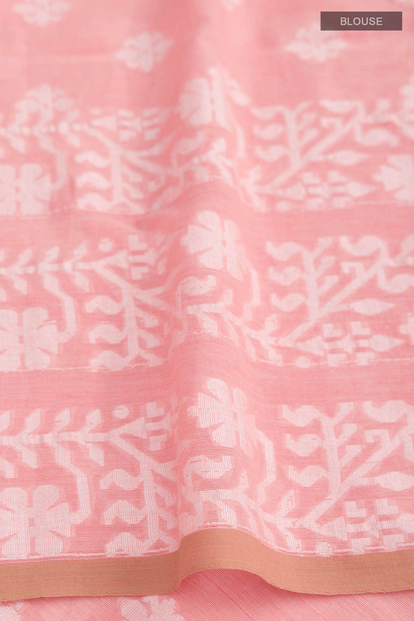 Mrinal-Peach Bengal Cotton Saree