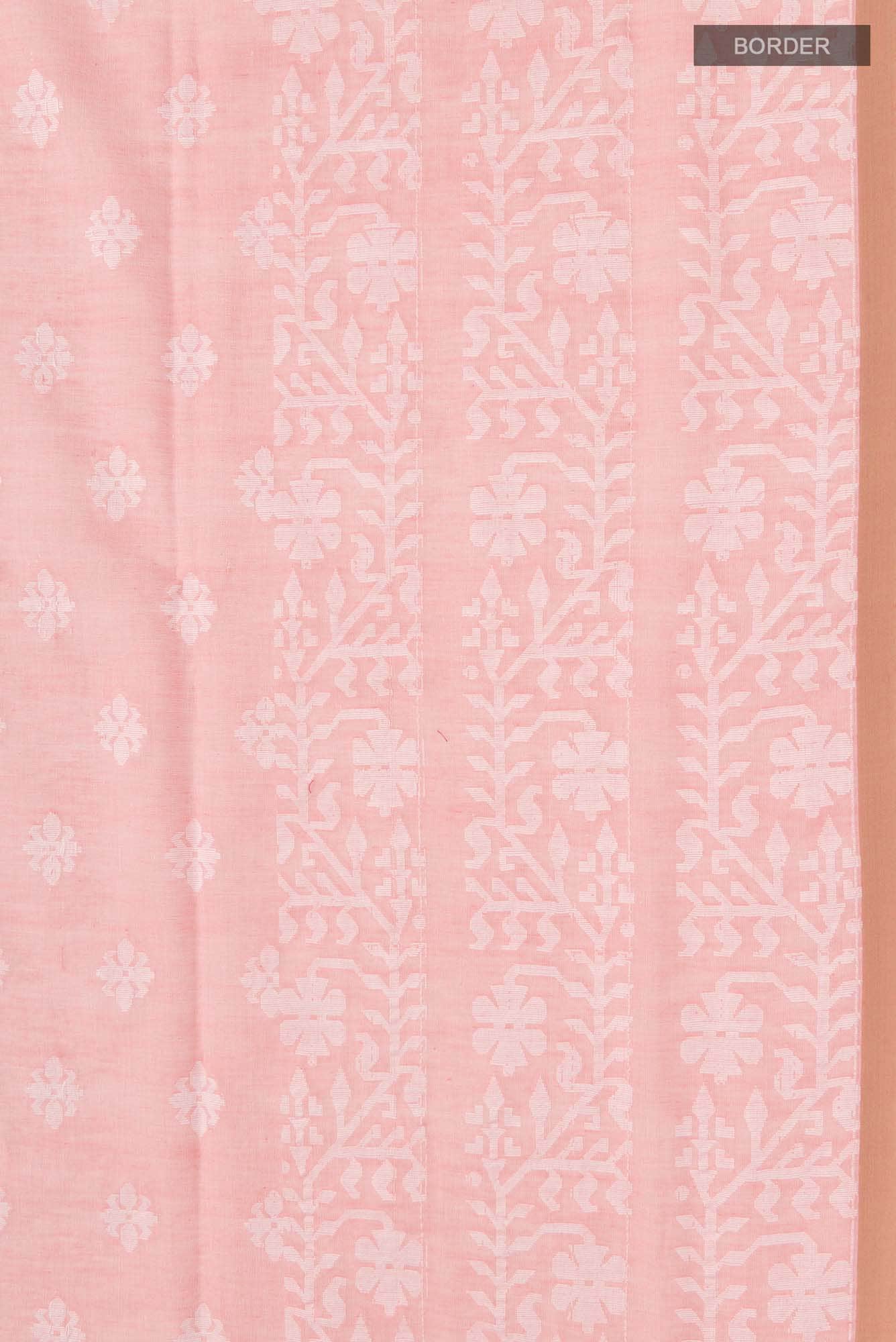 Mrinal-Peach Bengal Cotton Saree