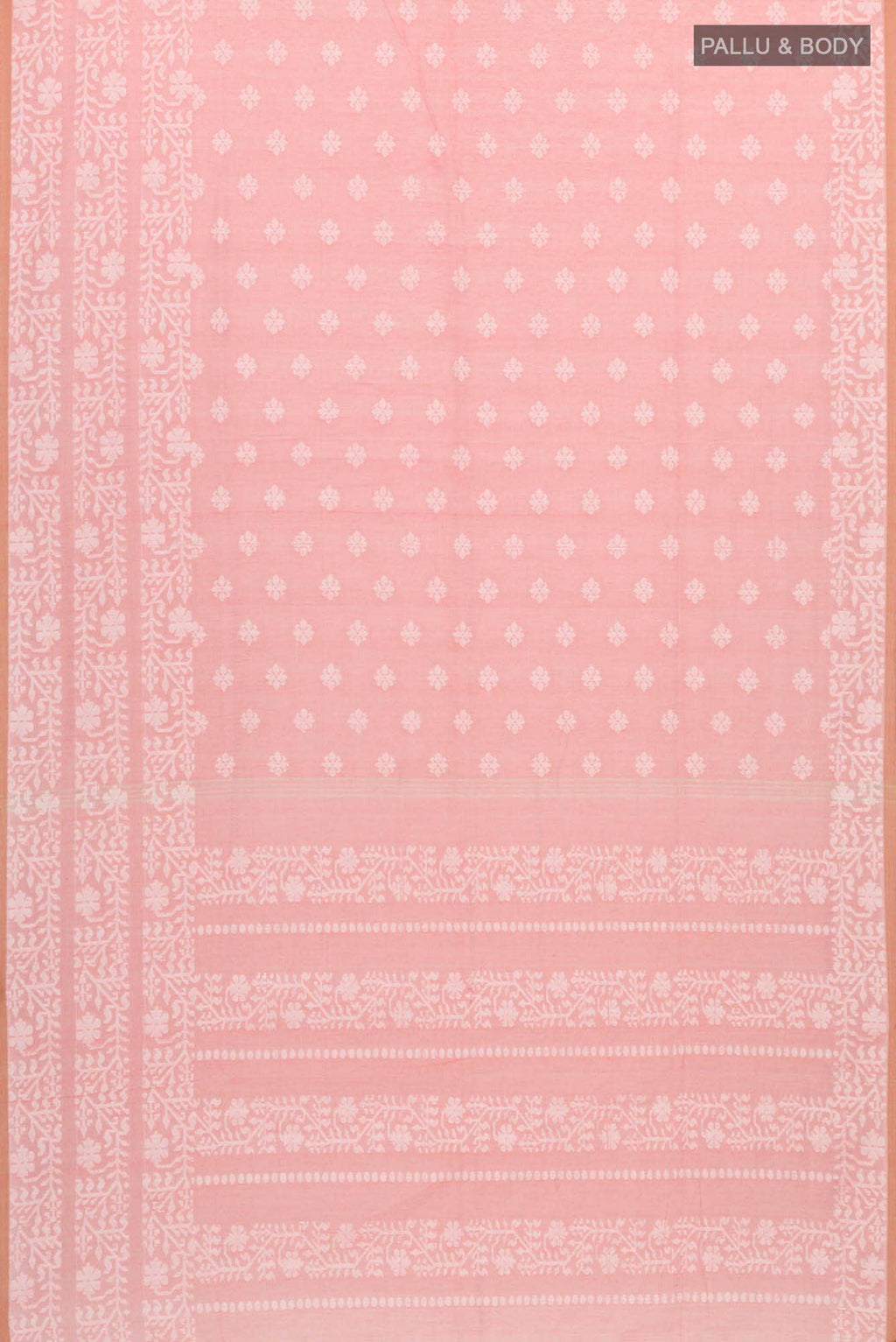 Mrinal-Peach Bengal Cotton Saree