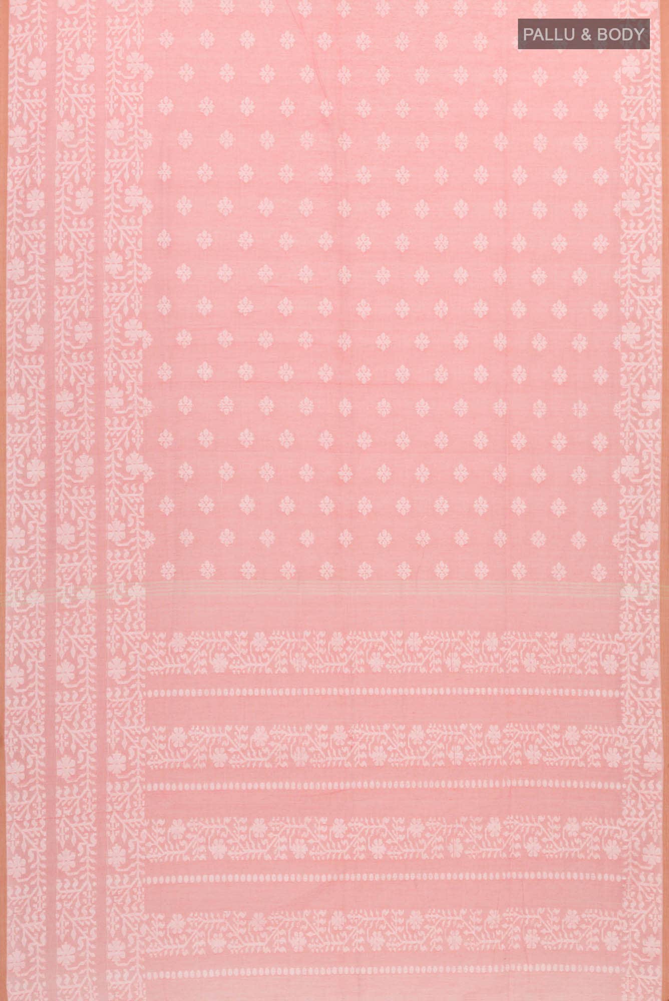 Mrinal-Peach Bengal Cotton Saree