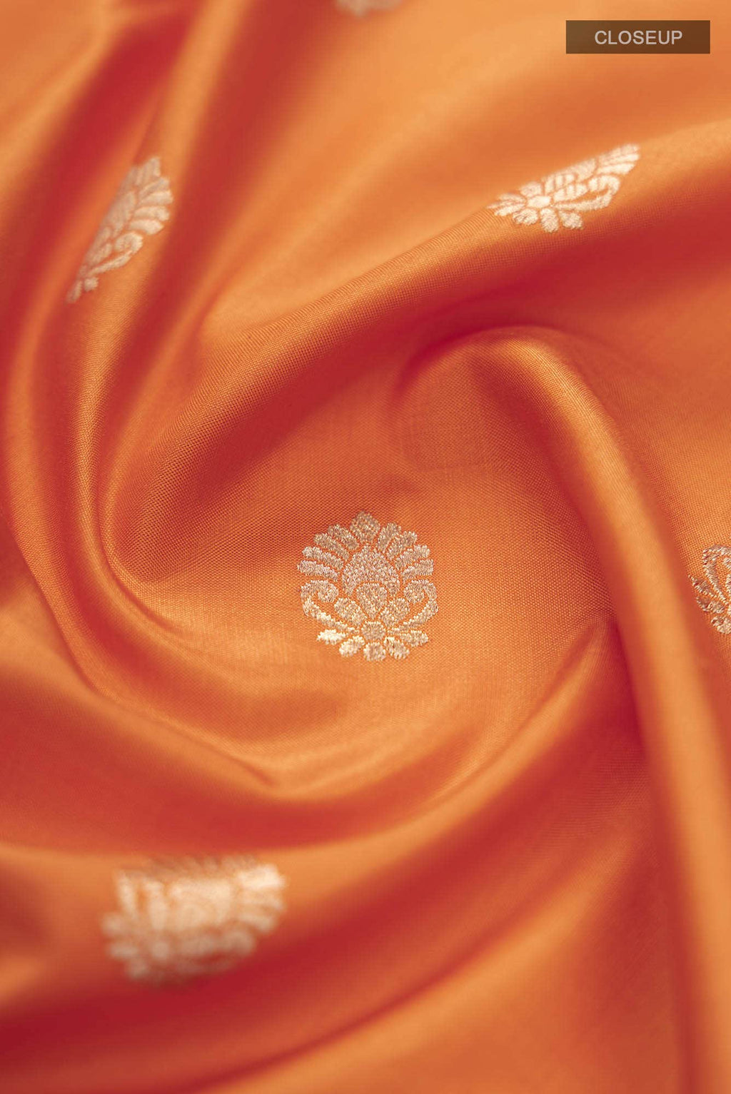 Orange Banarasi Katan Silk Saree