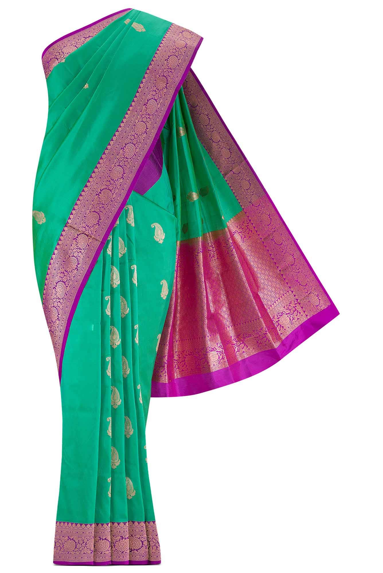 Green Banarasi Katan Silk Saree