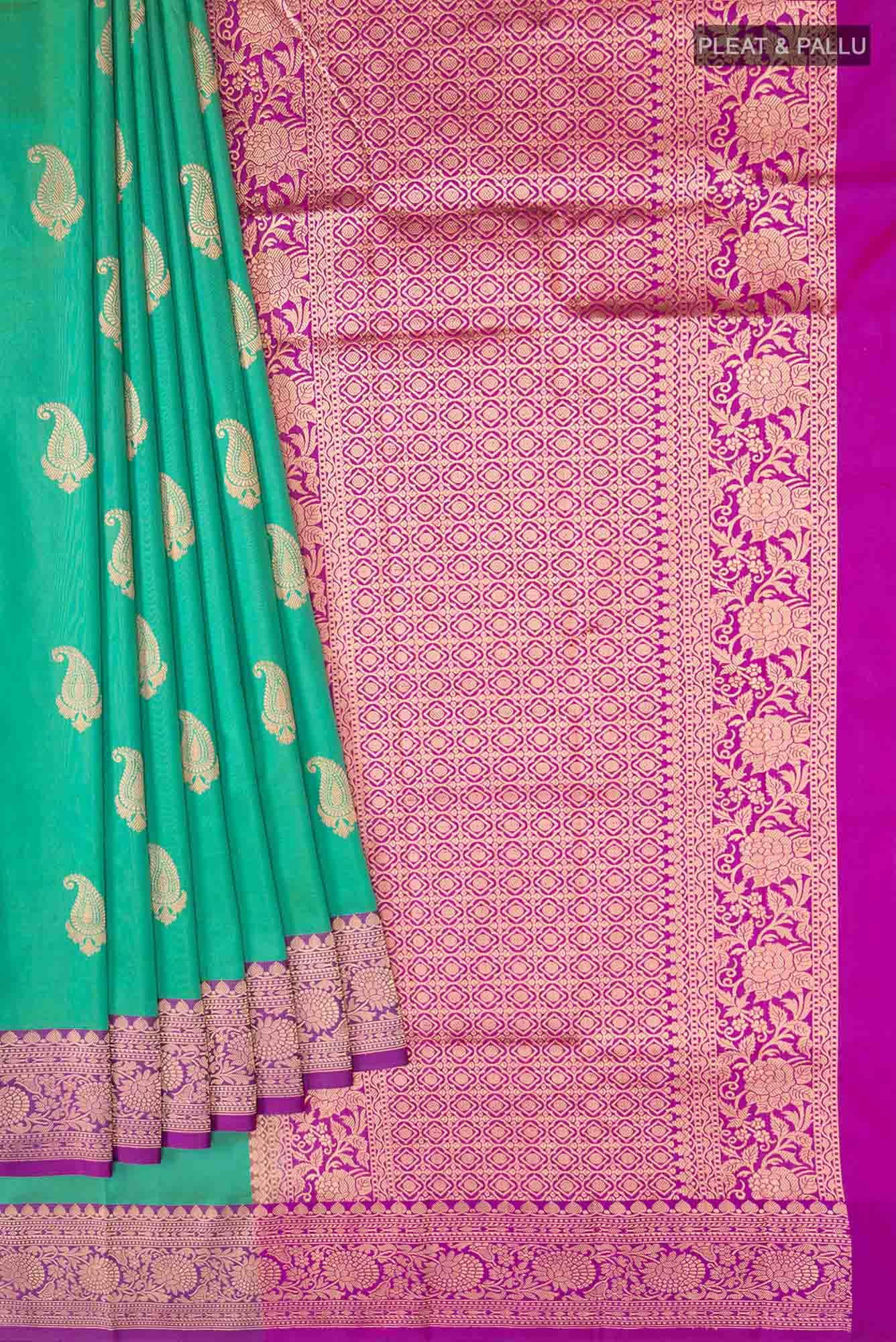 Green Banarasi Katan Silk Saree
