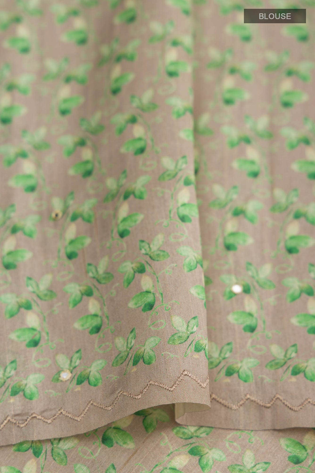 Beige Blended Tussar Silk Saree