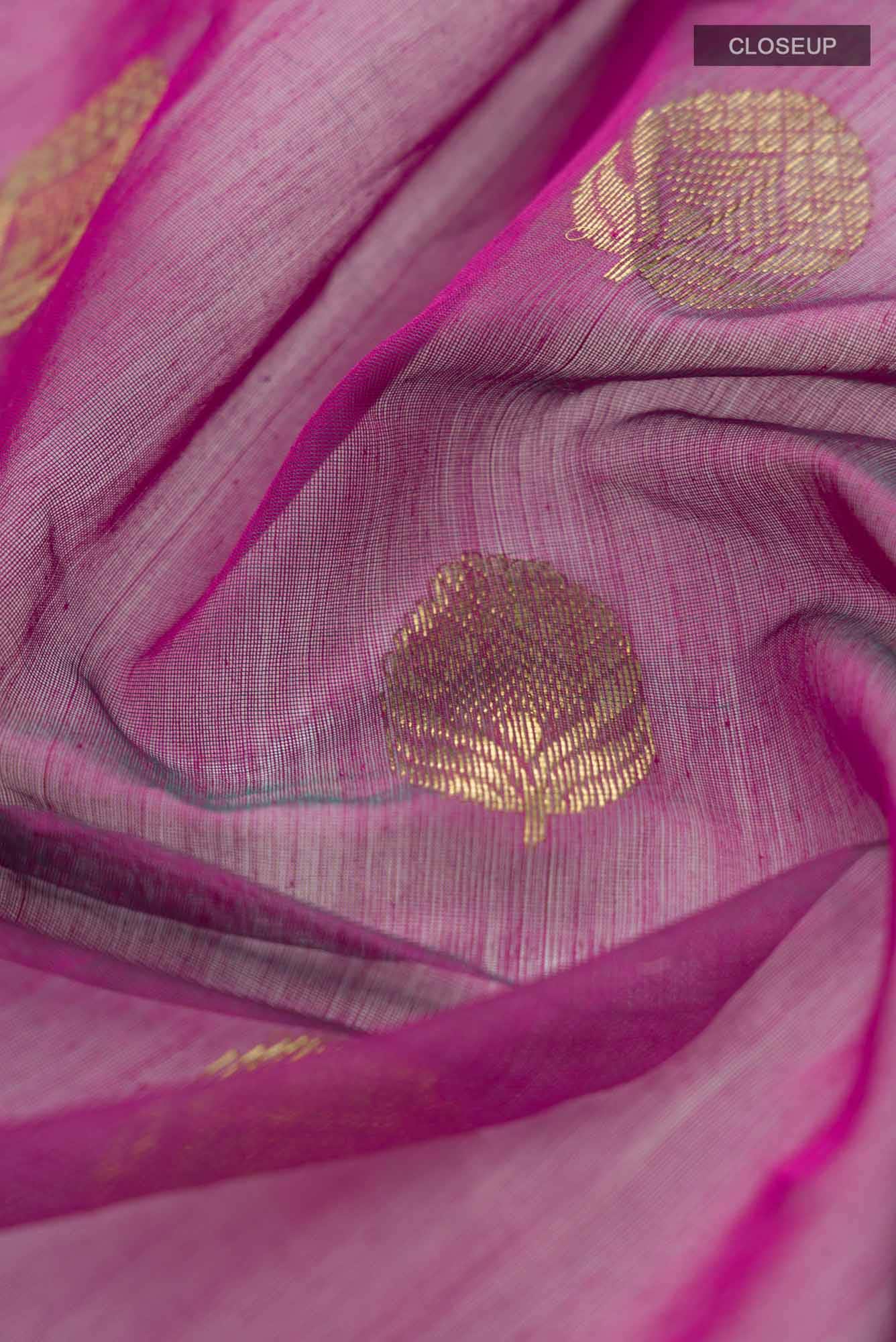 Magenta Chanderi Silk Cotton Saree