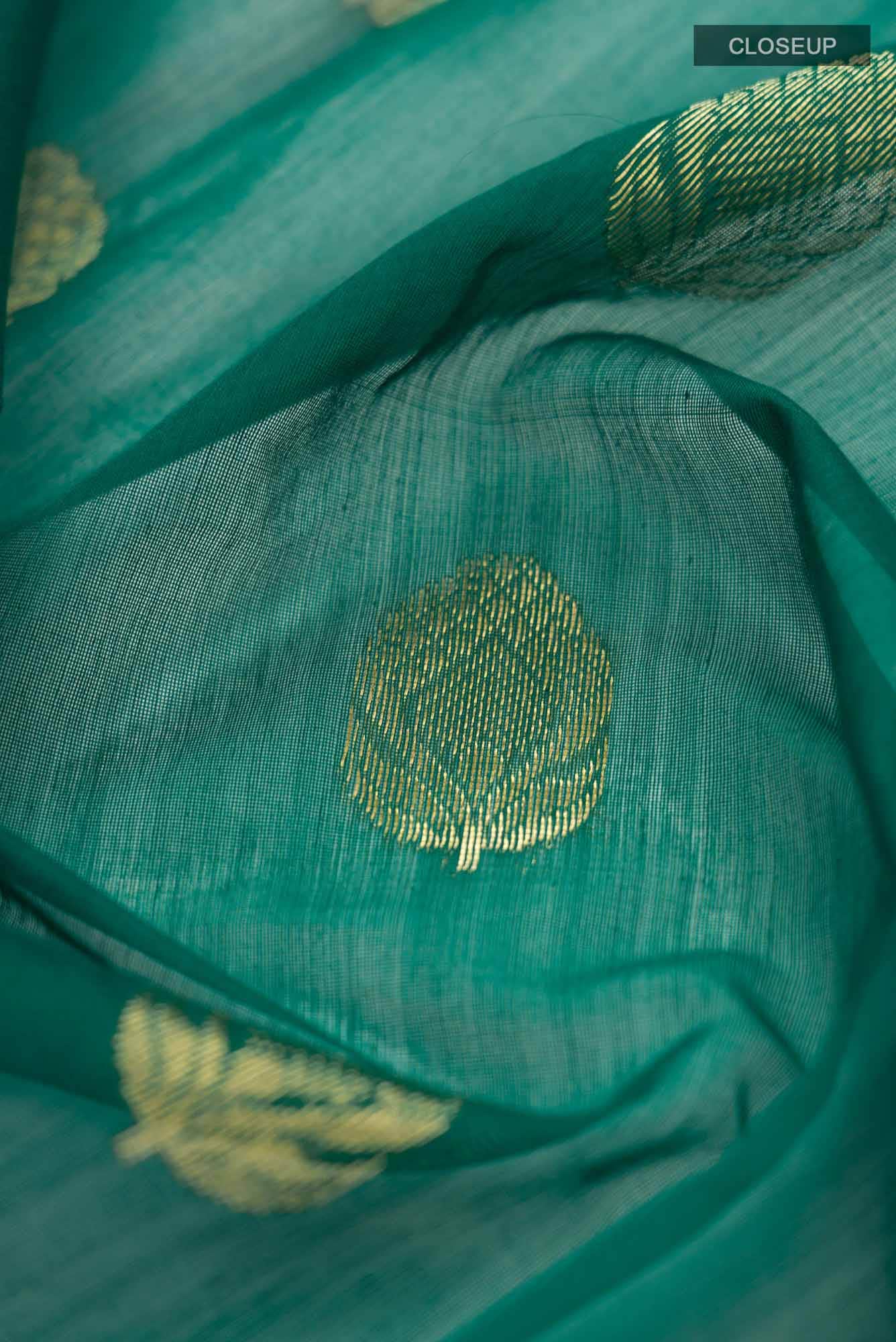Green Chanderi Silk Cotton Saree
