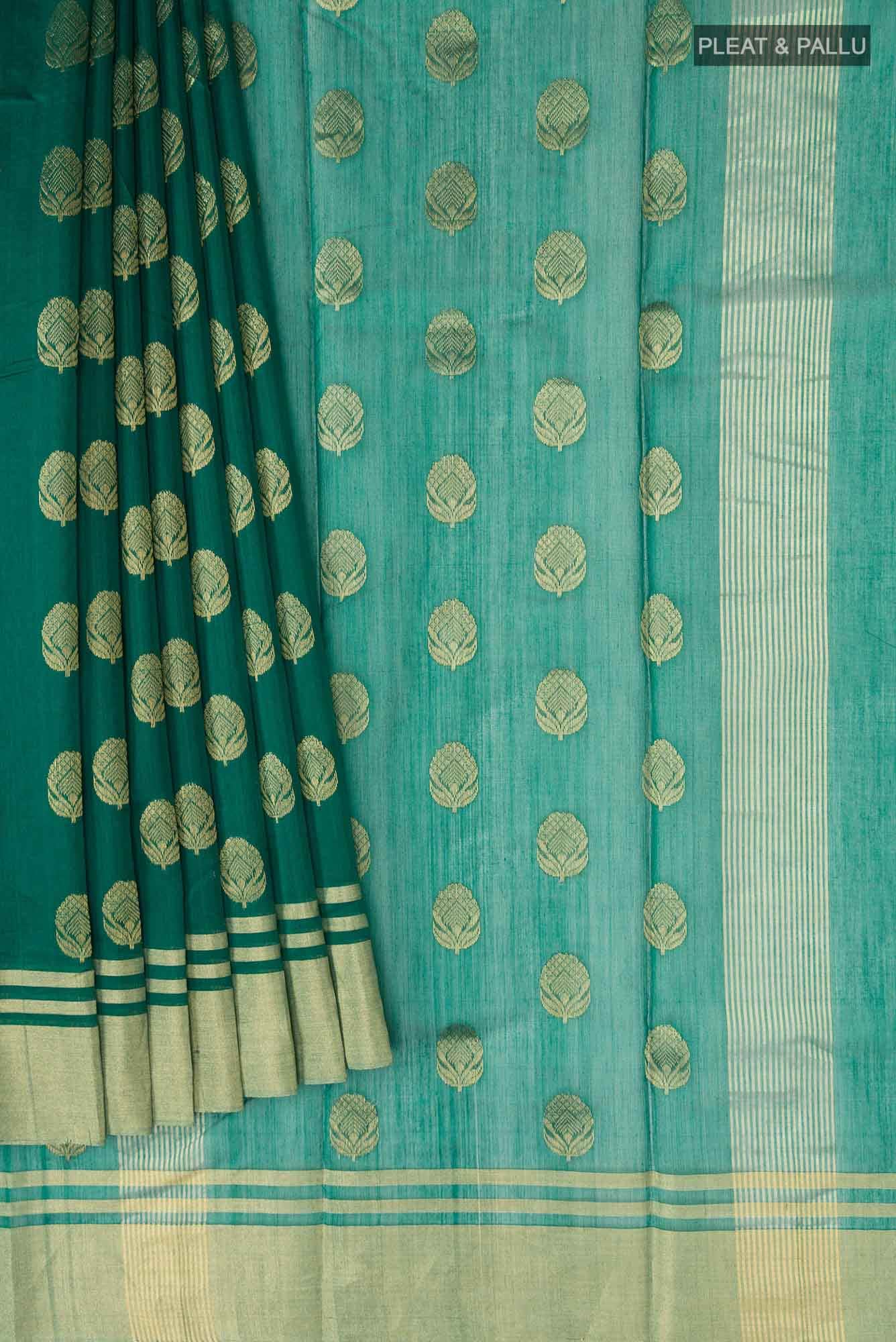 Green Chanderi Silk Cotton Saree
