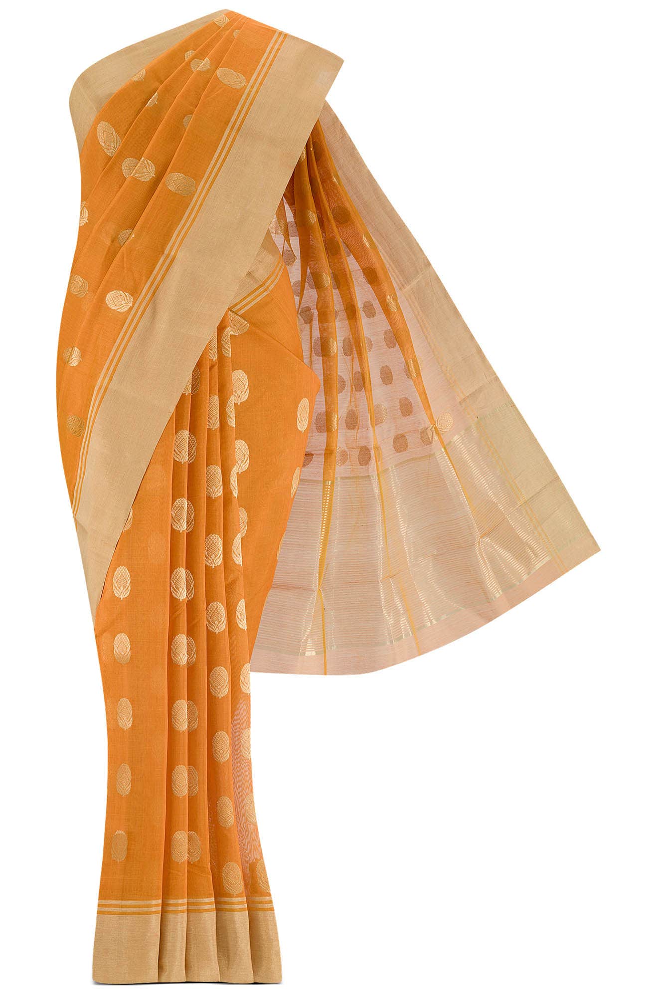 Yellow Chanderi Silk Cotton Saree