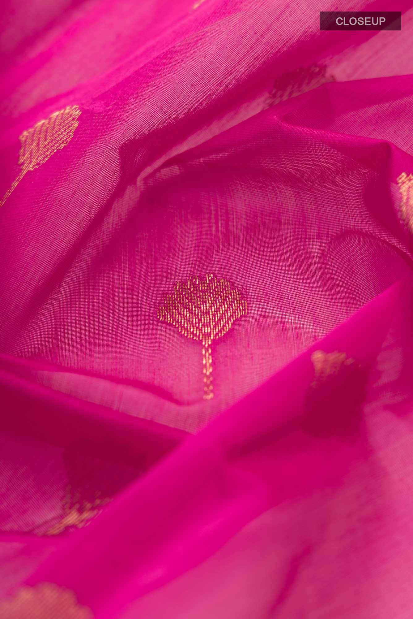 Pink Chanderi Silk Cotton Saree