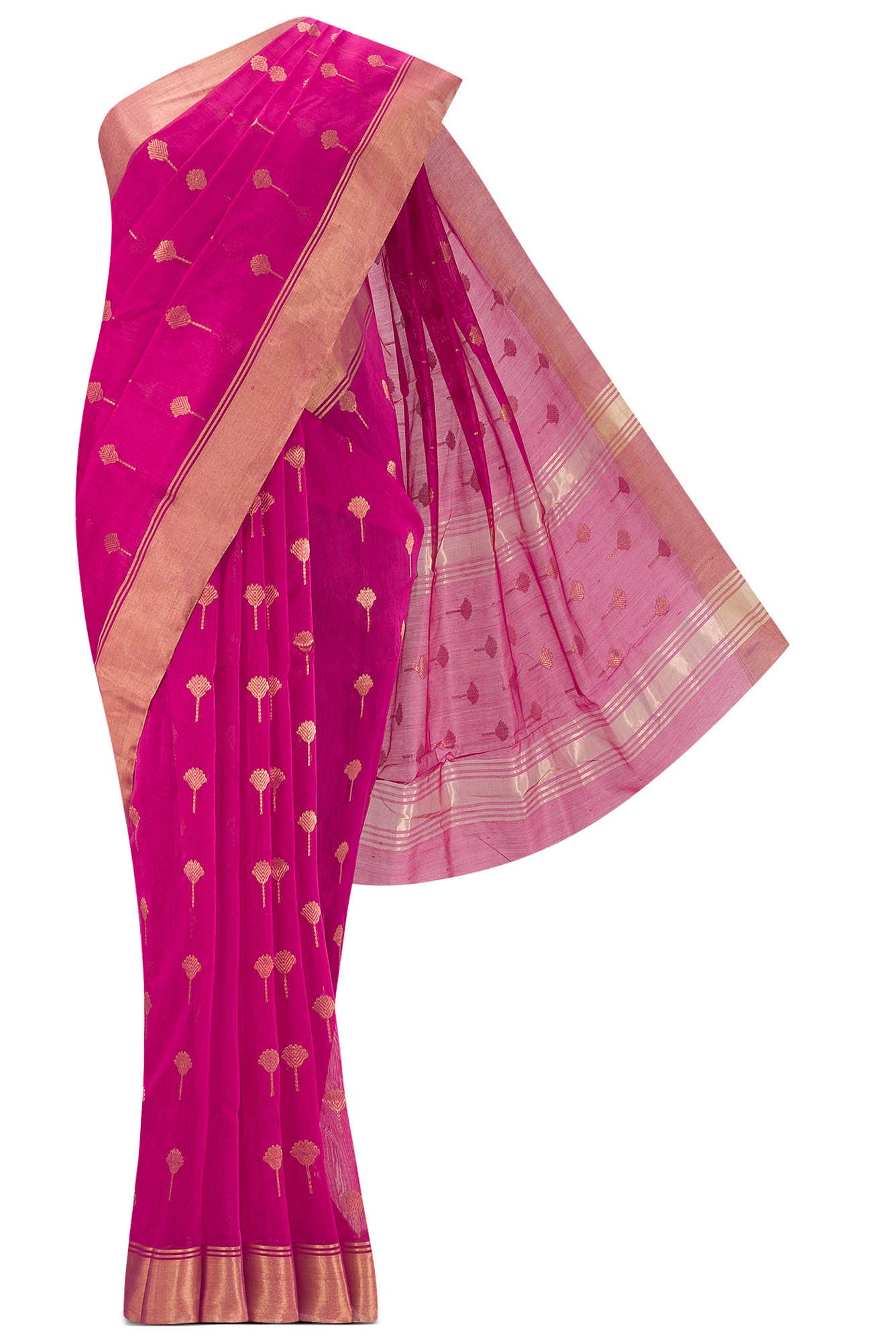 Pink Chanderi Silk Cotton Saree