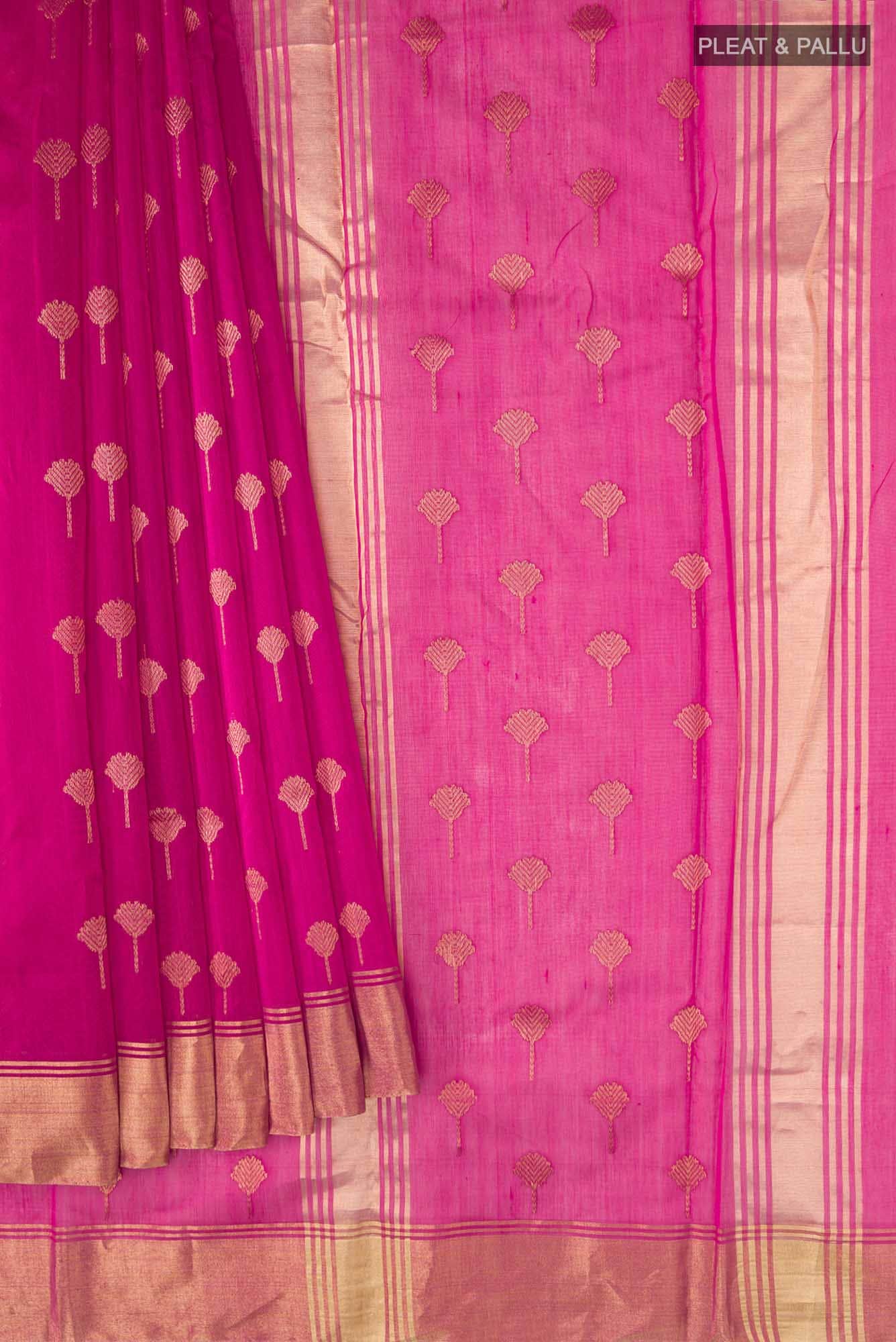 Pink Chanderi Silk Cotton Saree