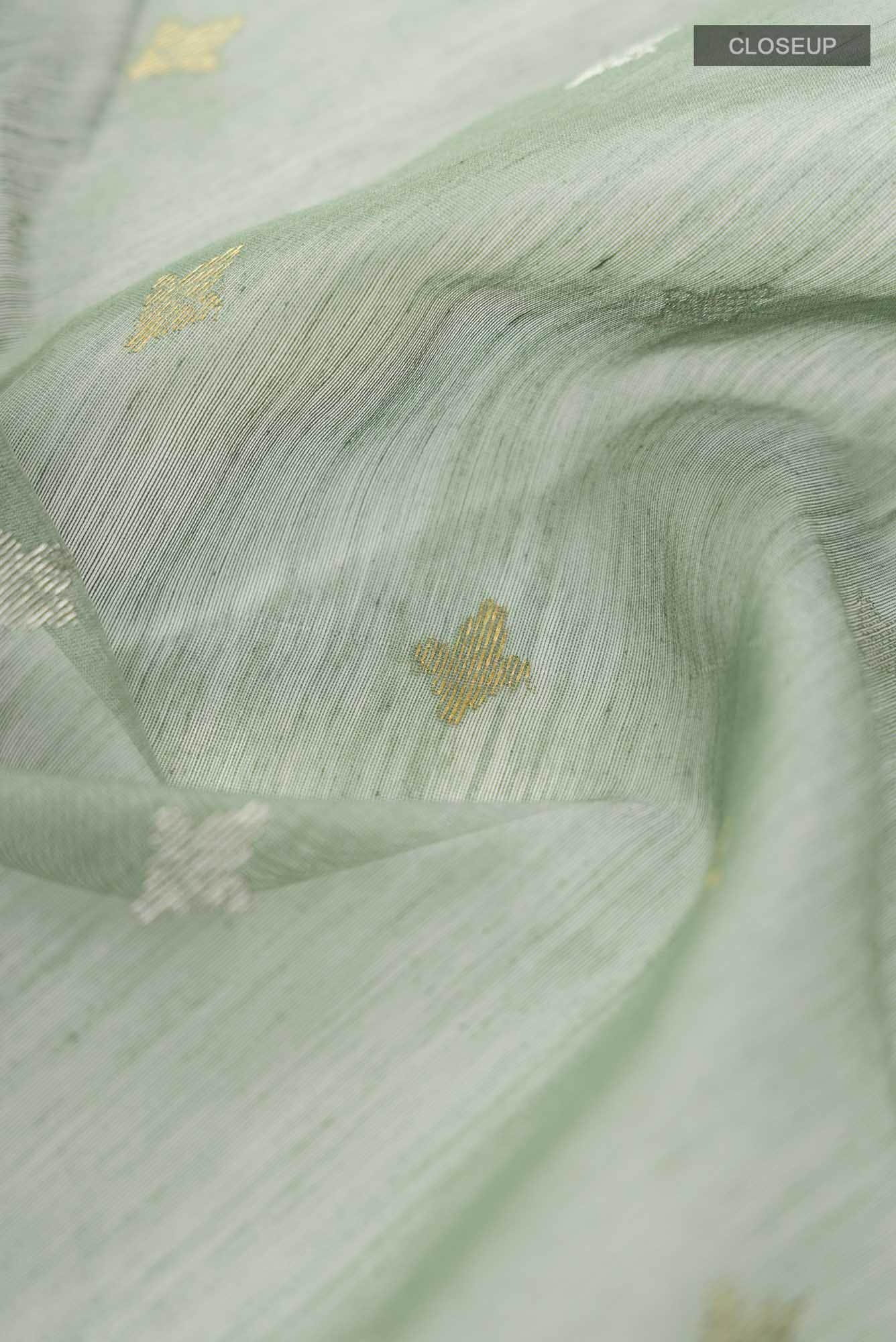 Green Chanderi Silk Cotton Saree