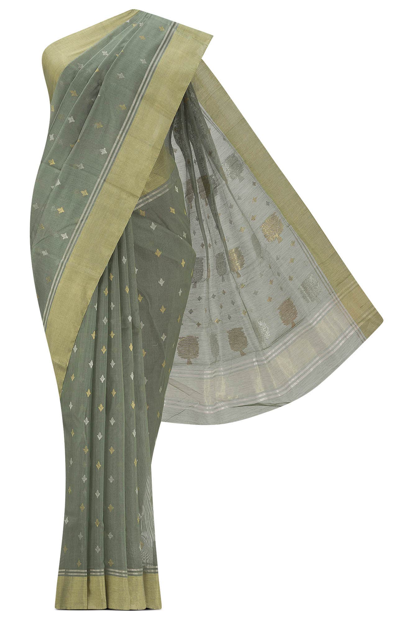 Green Chanderi Silk Cotton Saree