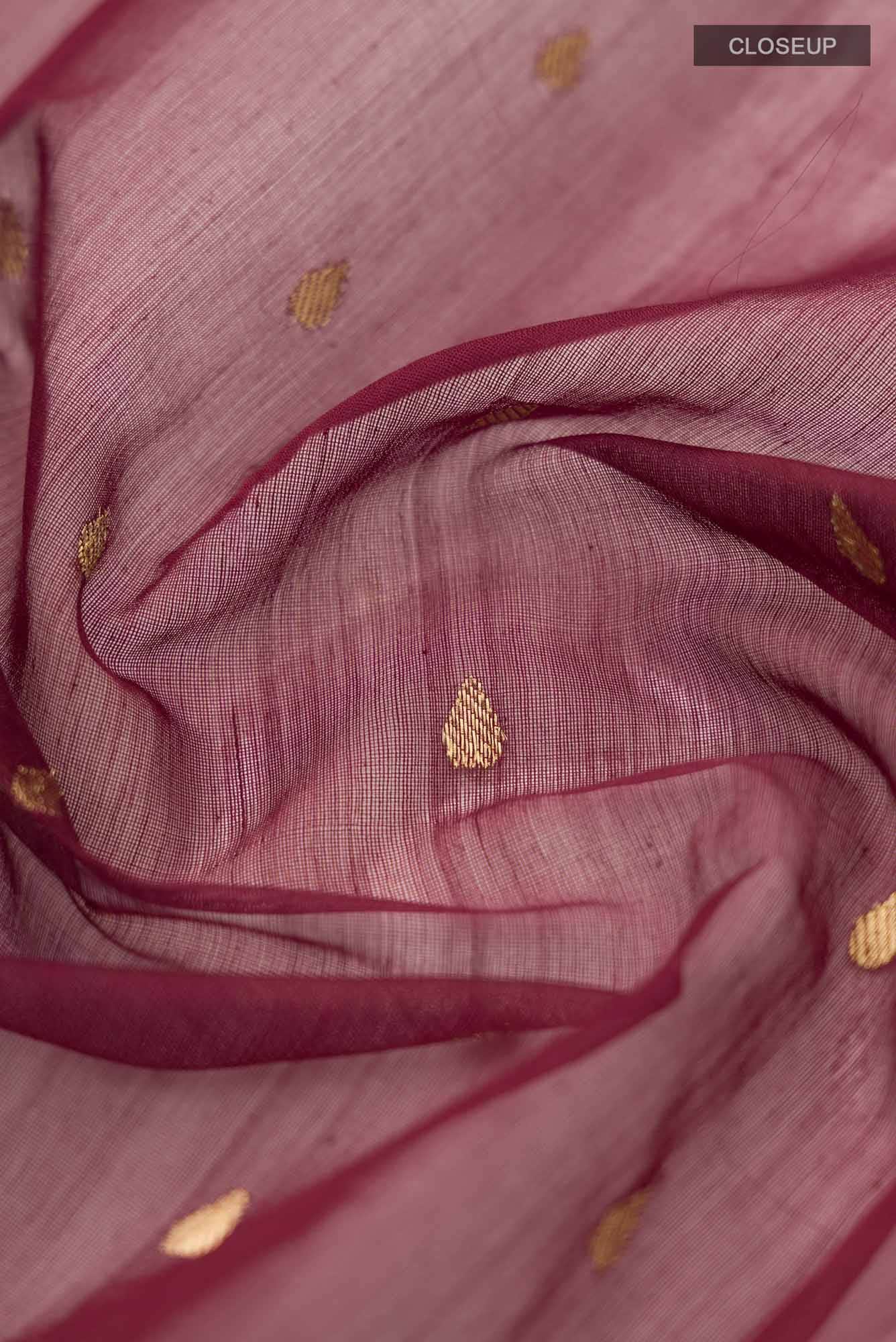 Maroon Chanderi Silk Cotton Saree