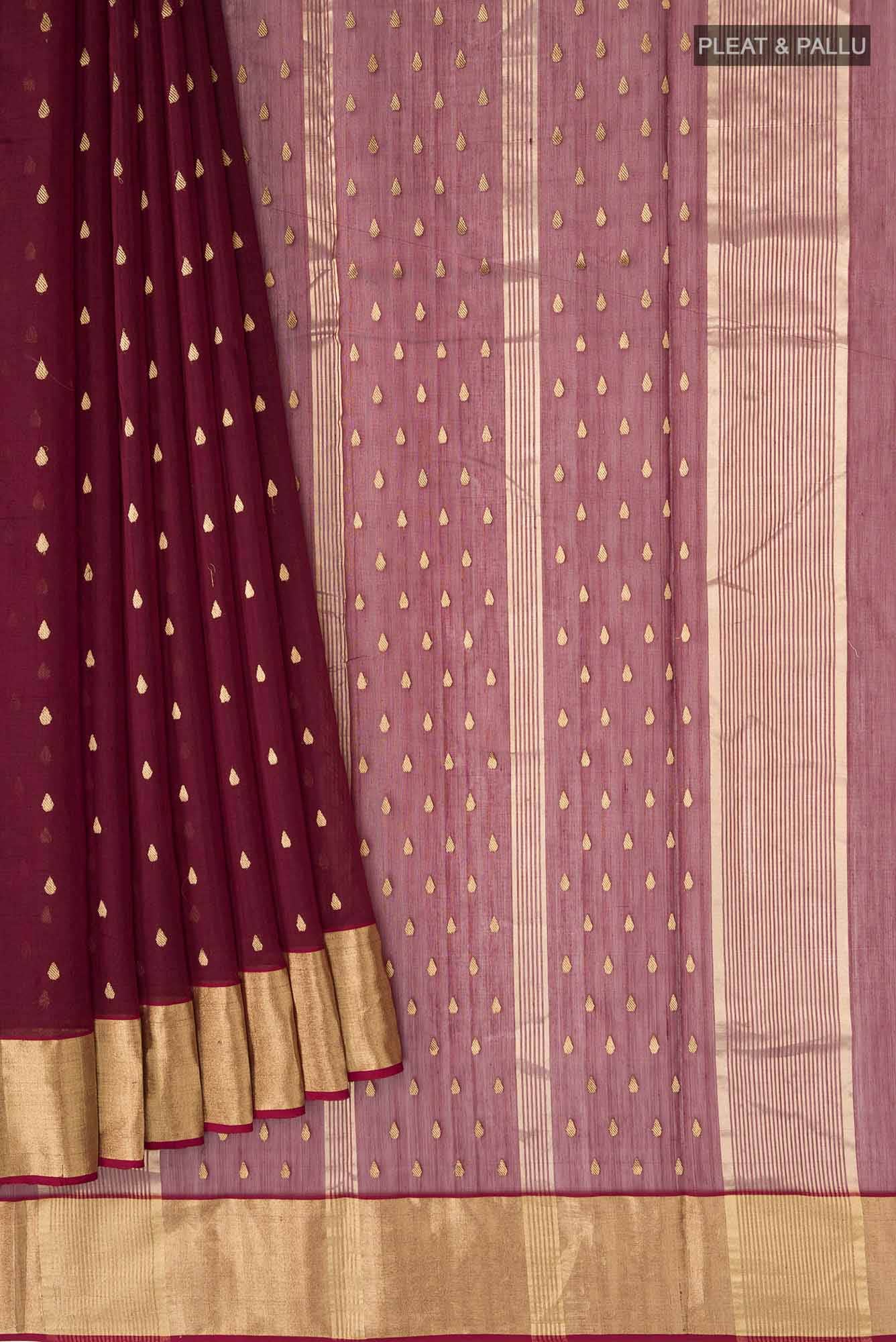 Maroon Chanderi Silk Cotton Saree