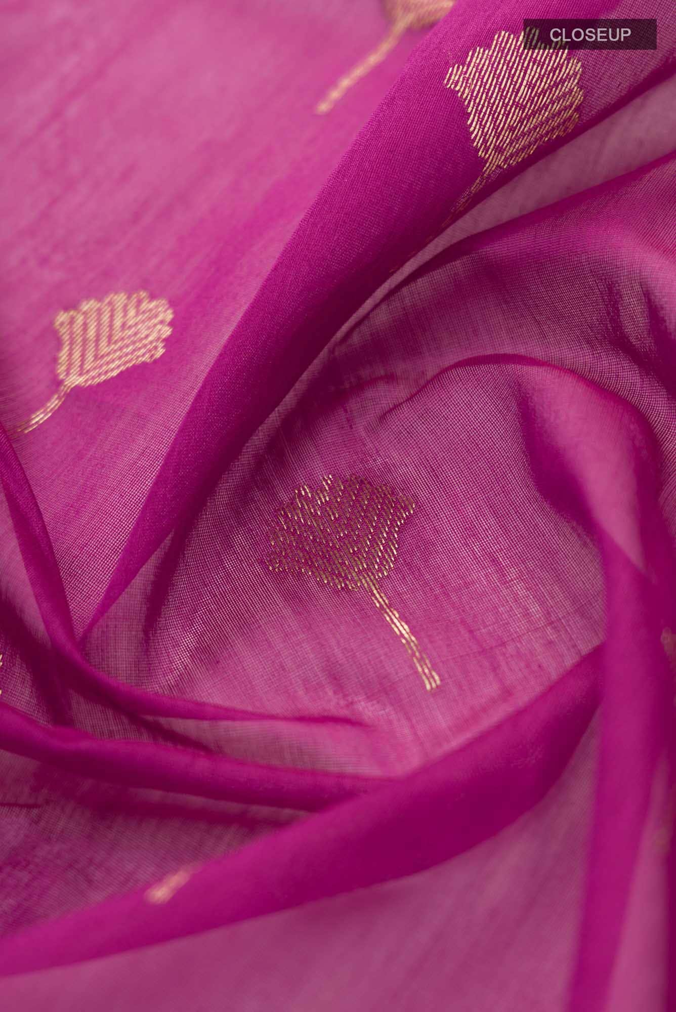 Pink Chanderi Silk Cotton Saree