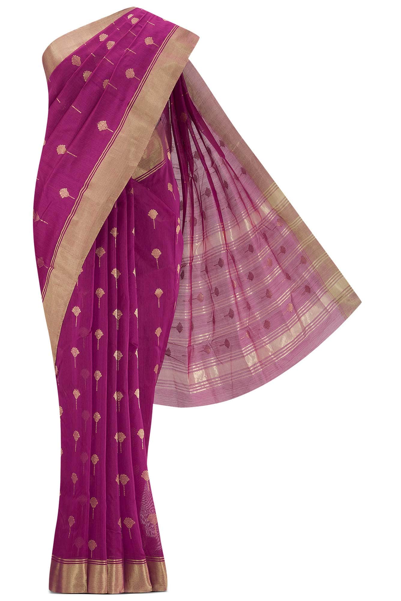 Pink Chanderi Silk Cotton Saree
