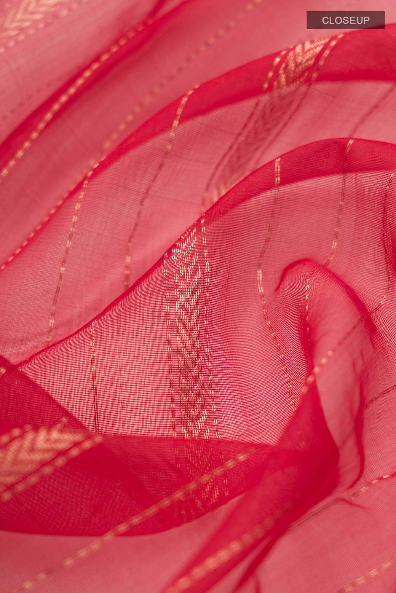 Red Chanderi Silk Cotton Saree