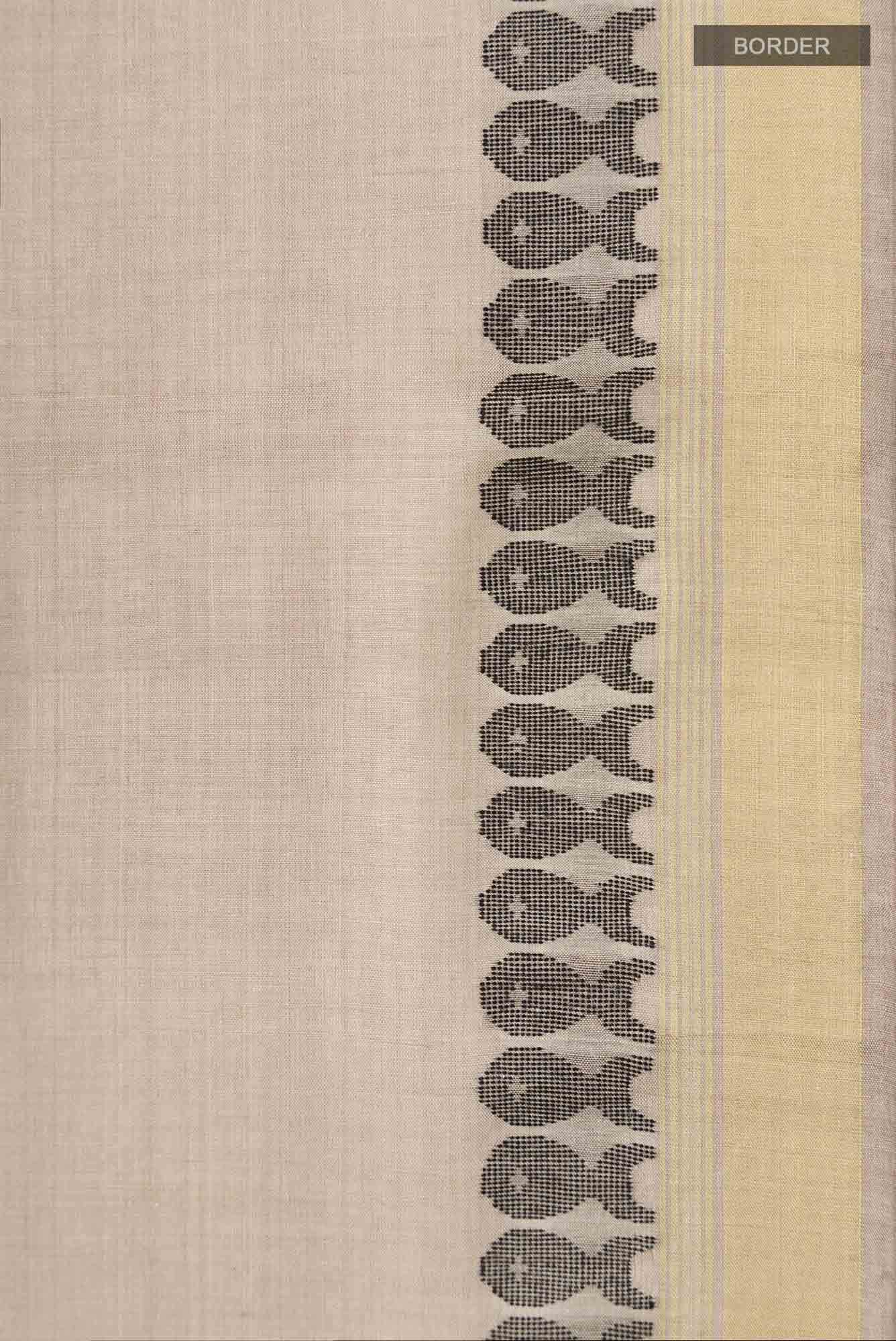 Pisces in Paris-Light Brown Bhagalpuri Tussar Silk Saree