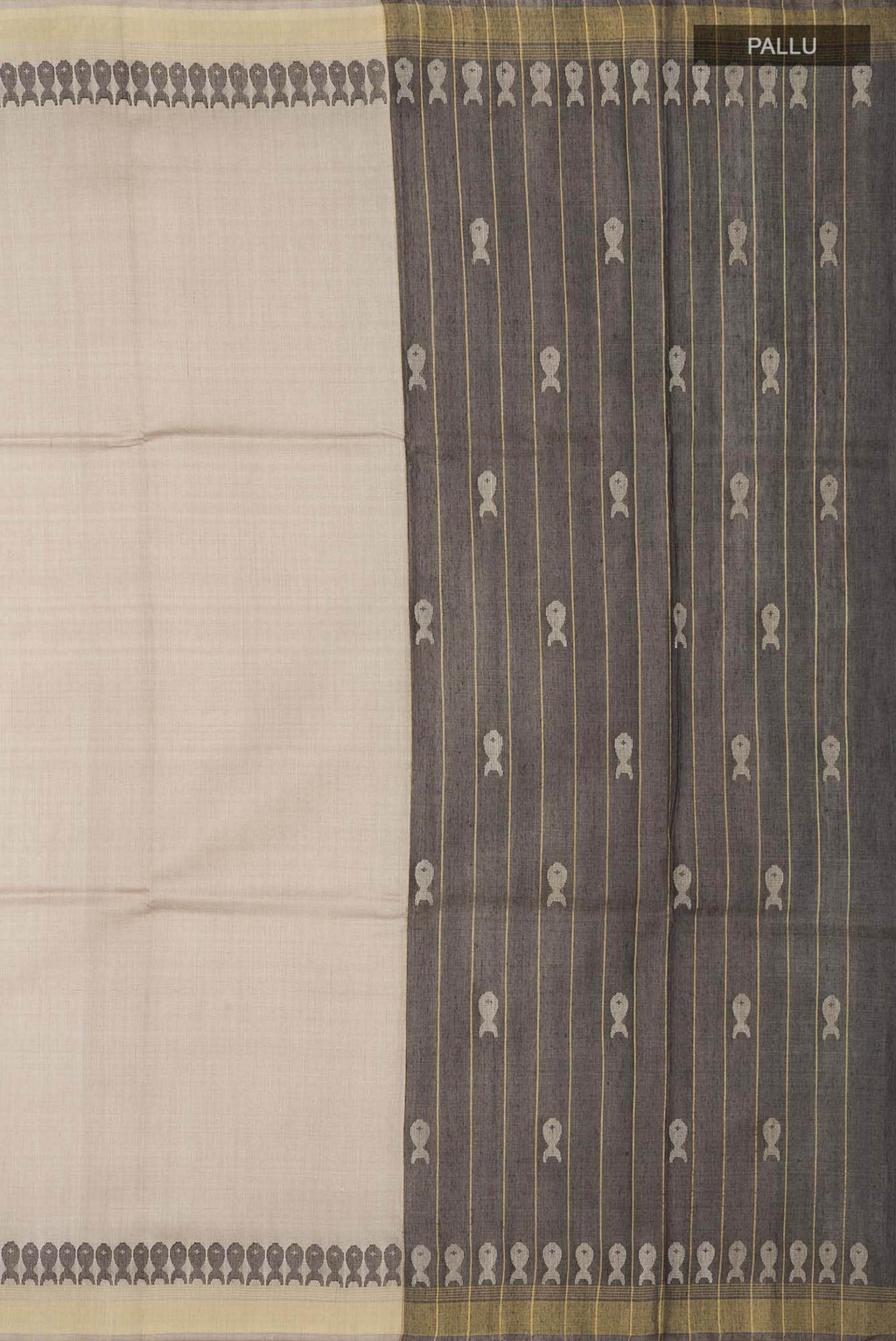 Pisces in Paris-Light Brown Bhagalpuri Tussar Silk Saree