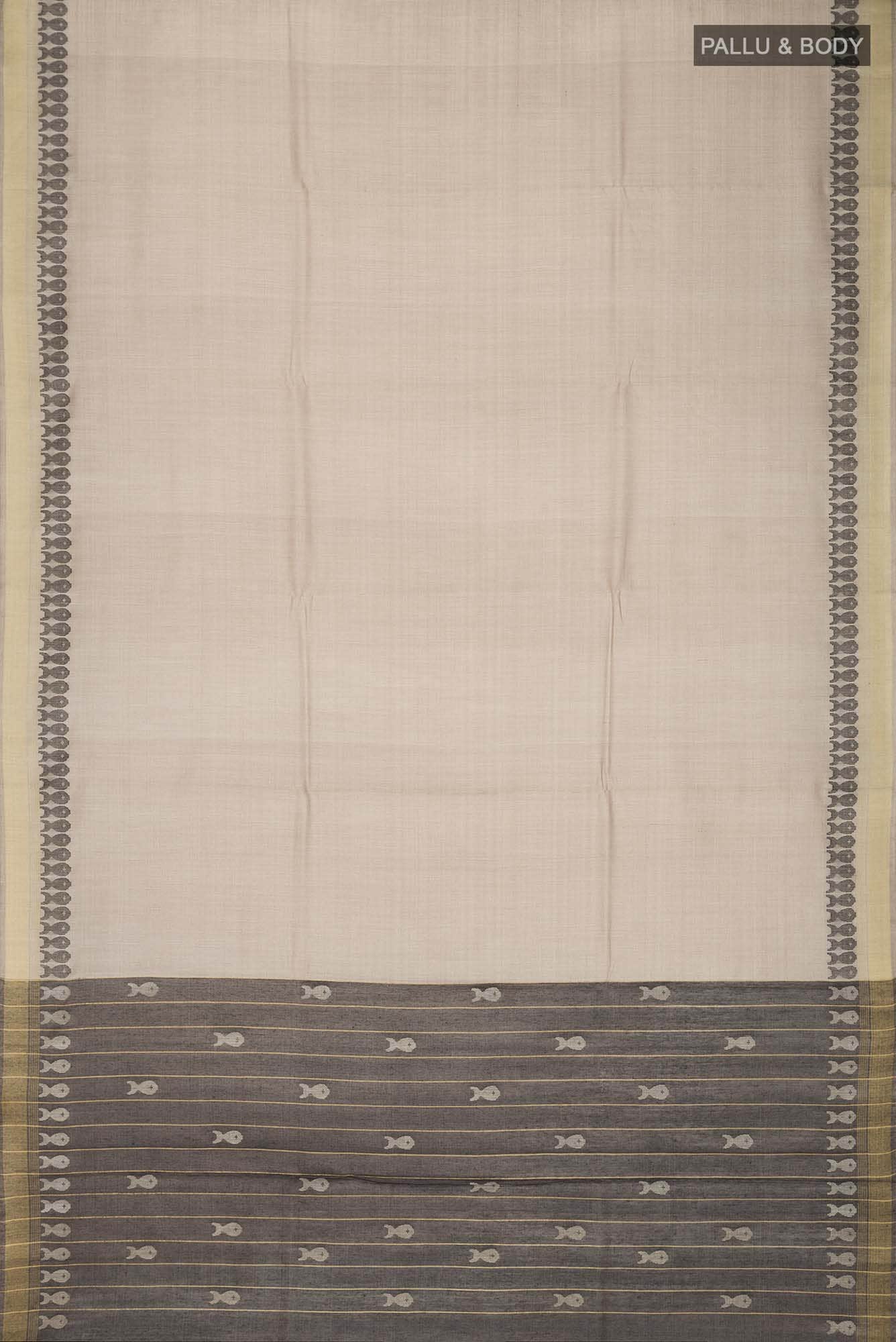 Pisces in Paris-Light Brown Bhagalpuri Tussar Silk Saree