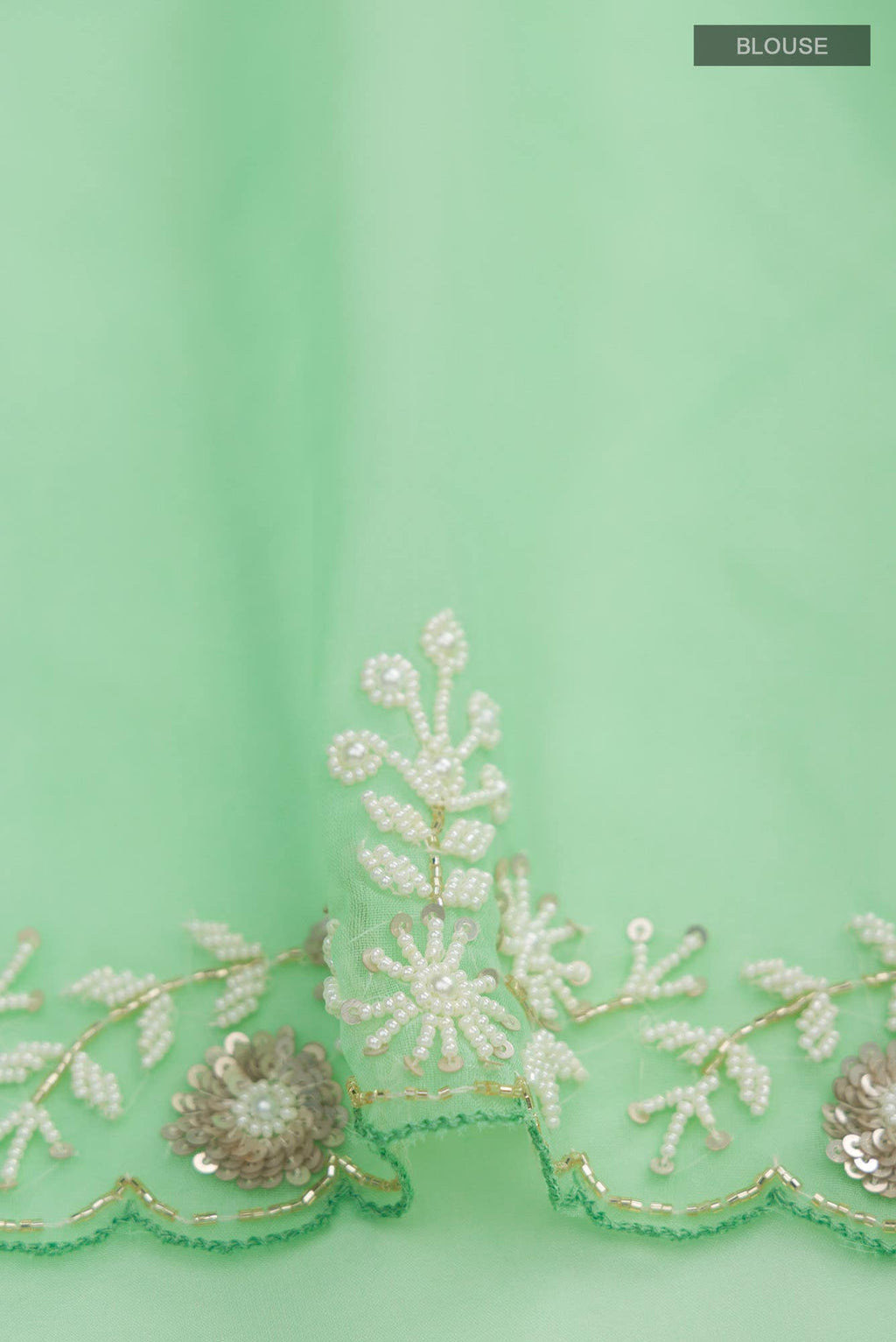 Green Blended Organza Silk Saree