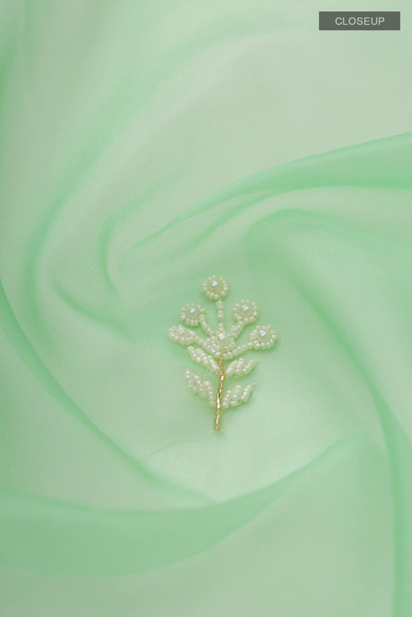 Green Blended Organza Silk Saree
