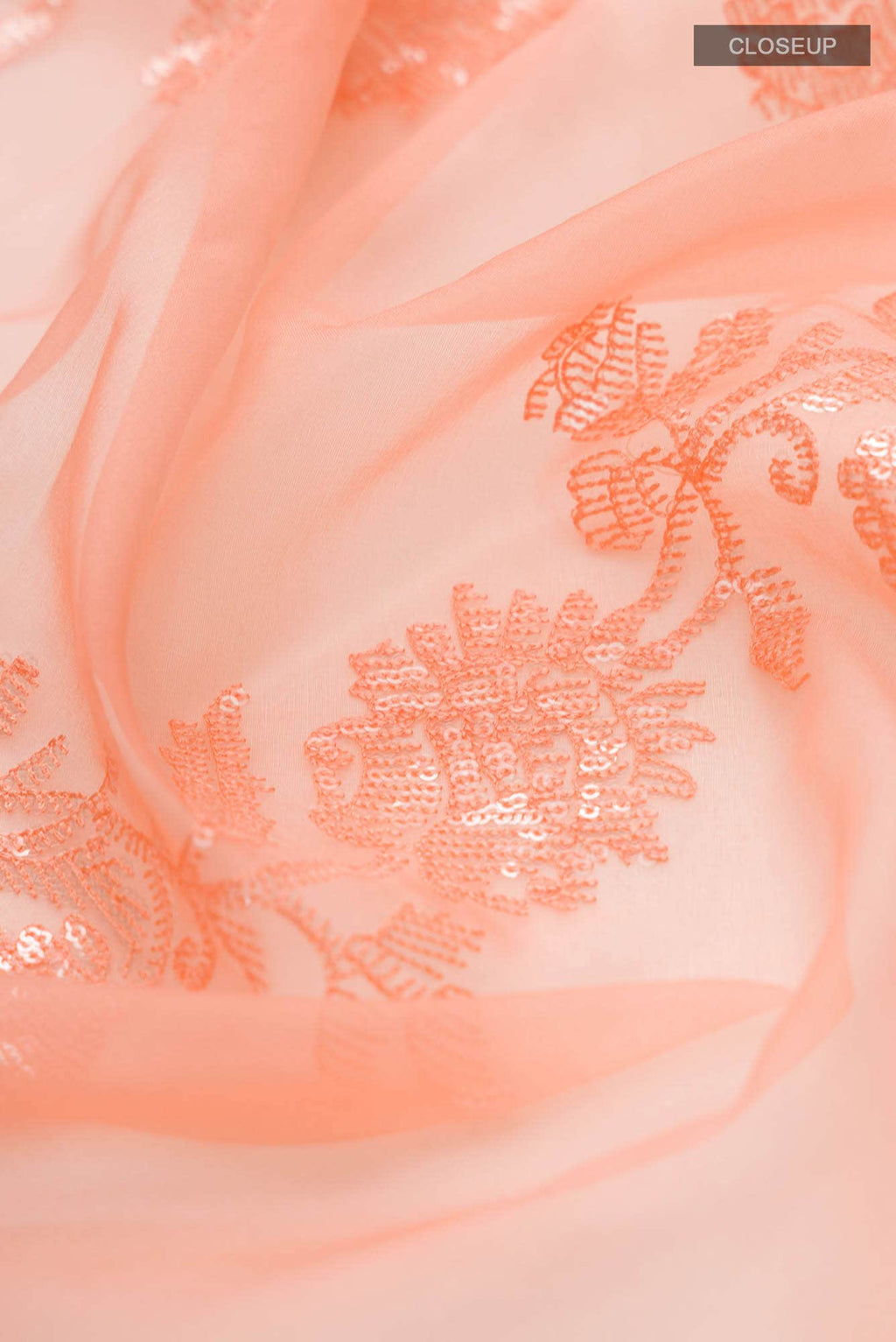 Peach Blended Organza Silk Saree