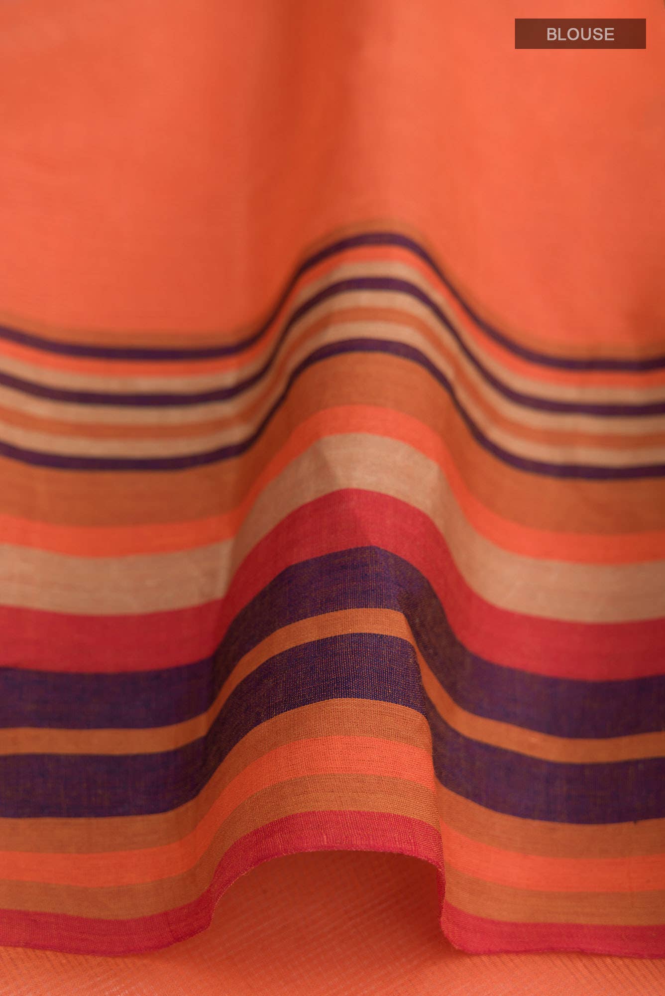 Orange Bengal Cotton Saree