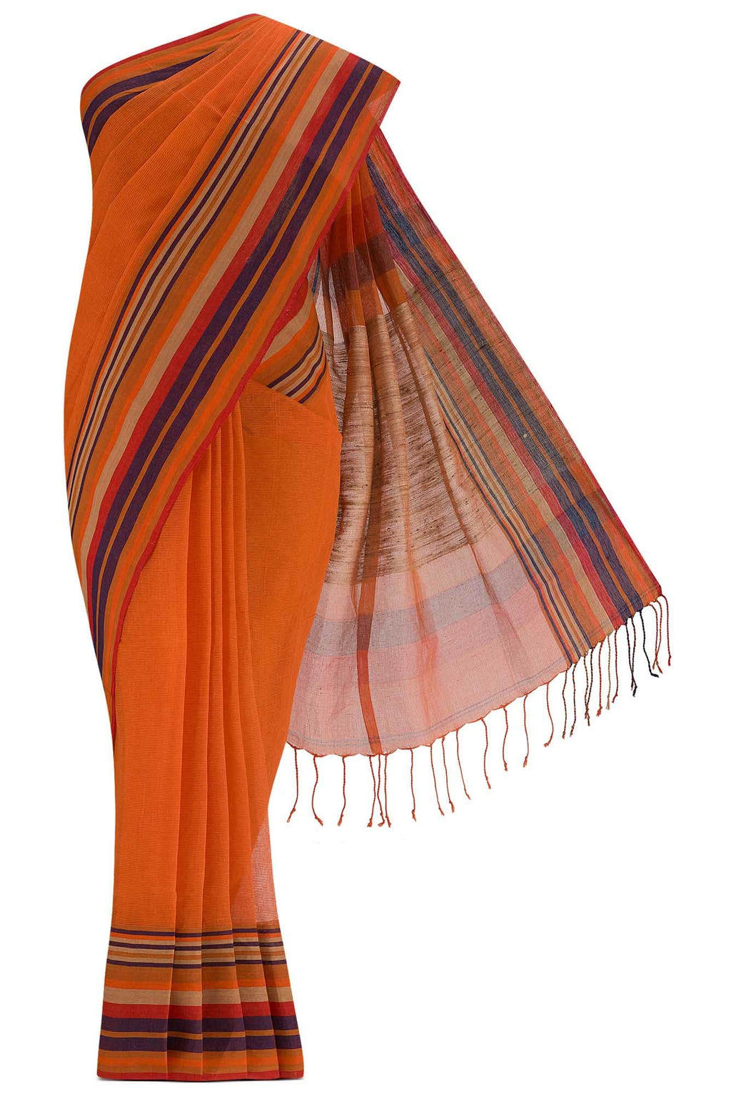 Orange Bengal Cotton Saree