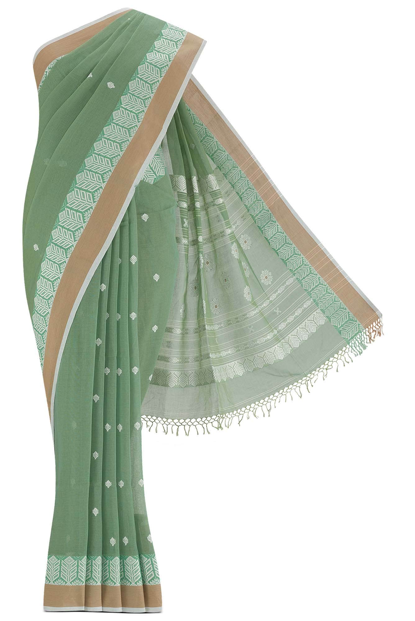 Green Bengal Cotton Saree