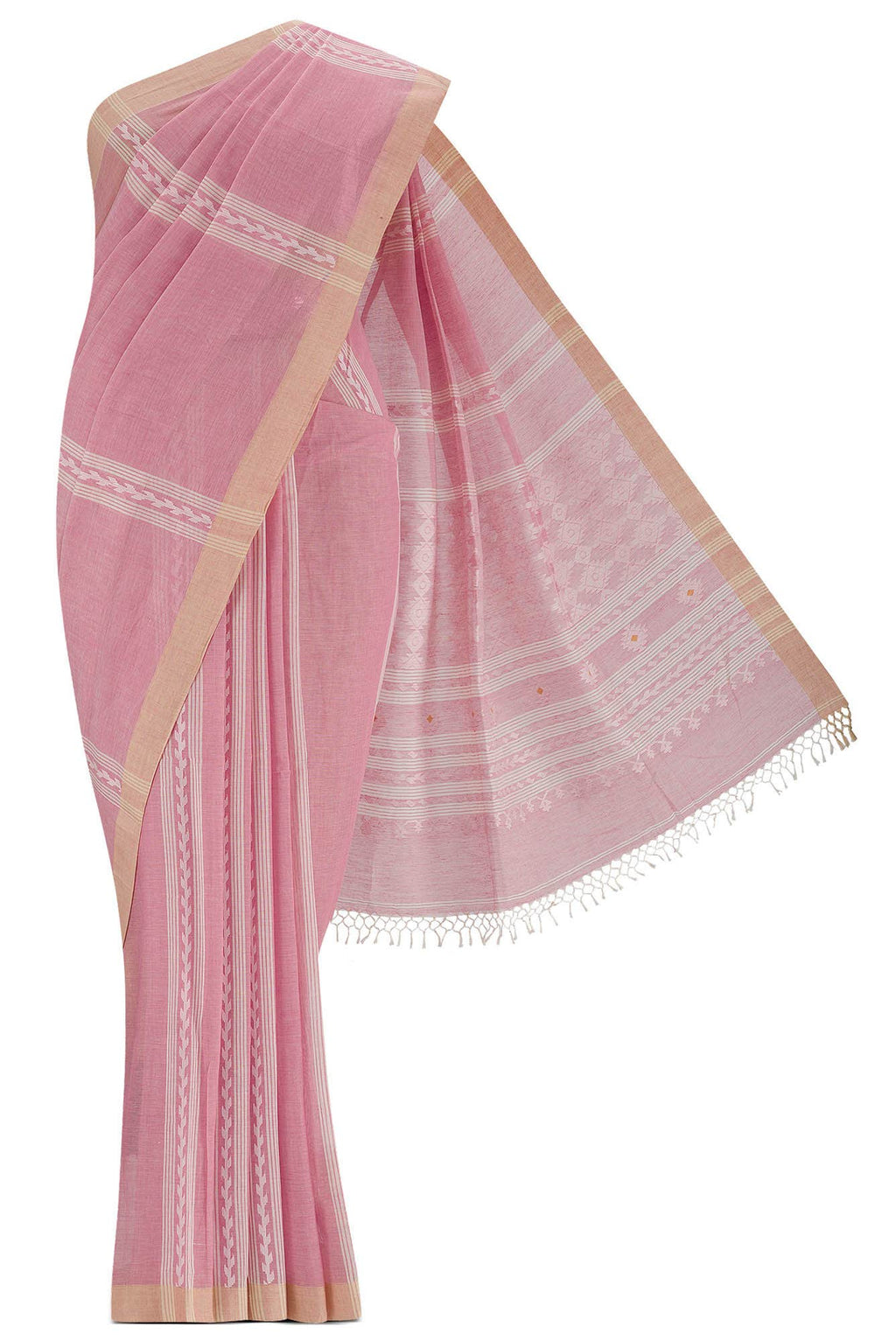 Pink Bengal Cotton Saree