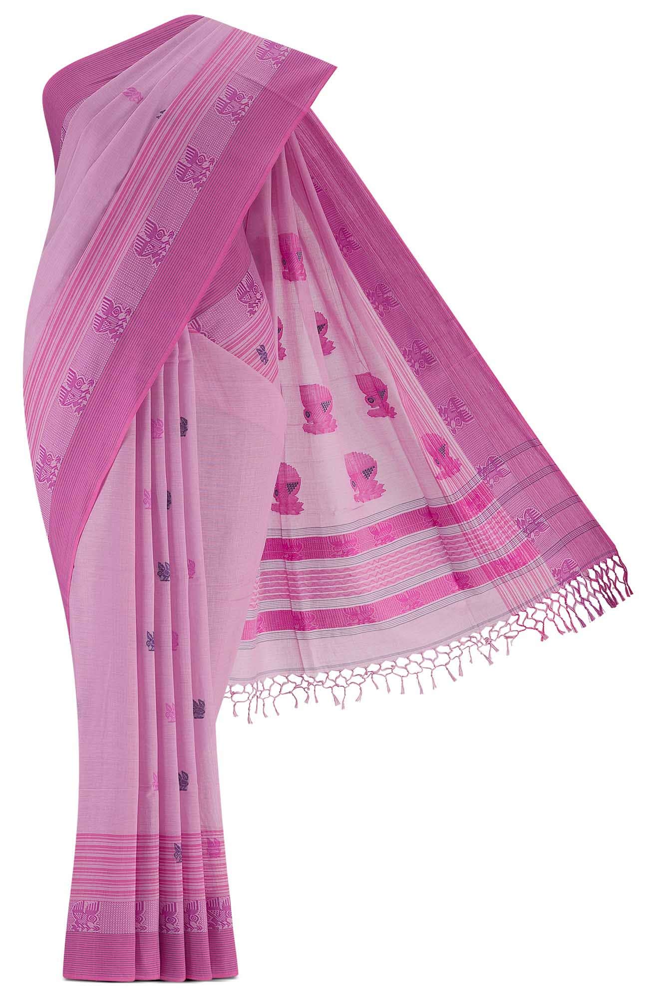 Pink Bengal Cotton Saree